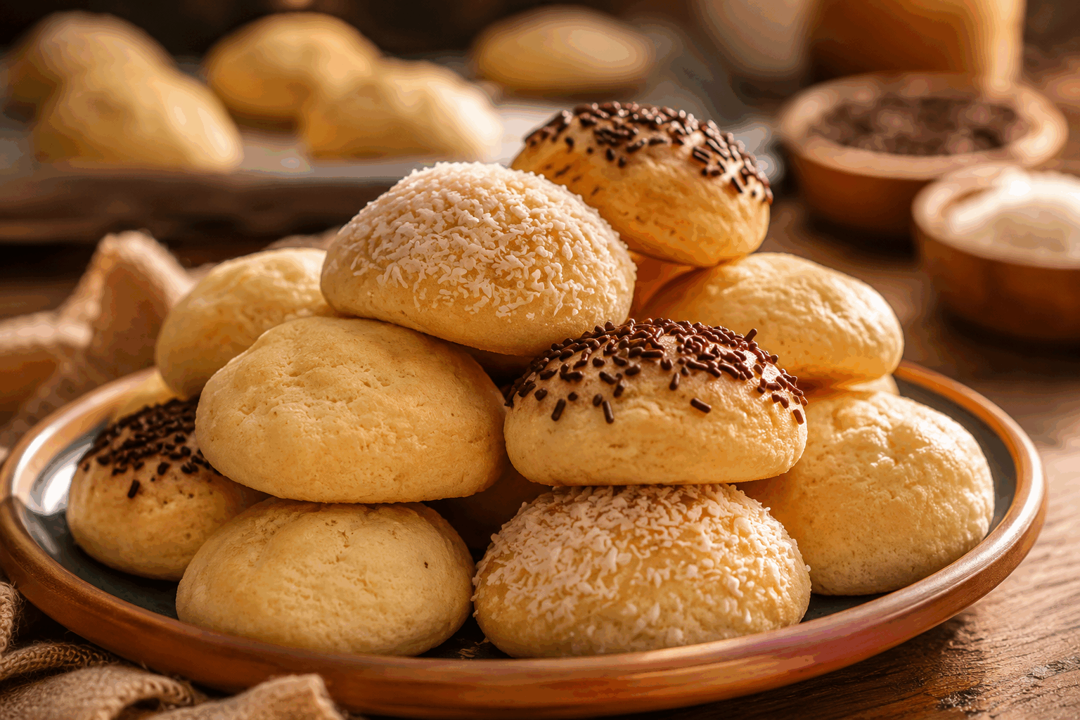 Biscuits à la noix de coco en 5 minutes : fondants et parfaits pour le thé 😍 Description Ces biscuits à la noix de coco sont rapides à préparer et offrent une texture fondante en bouche, idéale pour accompagner une tasse de thé. Leur douceur subtile et leur léger goût exotique en font une gourmandise parfaite pour une pause sucrée à tout moment de la journée. Informations Temps de préparation : 5 minutes Temps de cuisson : 10 minutes Nombre de portions : environ 12 biscuits Difficulté : Facile Ingrédients Pour la préparation 100 g de noix de coco râpée 100 g de sucre en poudre 60 g de beurre fondu 1 œuf 1 cuillère à café d’extrait de vanille 1 pincée de sel Préparation Préchauffe le four à 180°C (chaleur tournante de préférence). Dans un saladier, mélange la noix de coco râpée, le sucre et la pincée de sel. Ajoute le beurre fondu, l’œuf et l’extrait de vanille. Mélange bien jusqu’à obtenir une pâte homogène. Forme des petites boules de pâte avec les mains, puis dépose-les sur une plaque recouverte de papier cuisson. Aplatis légèrement chaque boule pour former des biscuits. Enfourne pendant 10 minutes, jusqu’à ce que les bords soient légèrement dorés. Laisse refroidir quelques minutes avant de les décoller délicatement de la plaque. Astuces Pour une texture encore plus moelleuse, ajoute une cuillère à soupe de farine. Tu peux remplacer le sucre blanc par du sucre de coco pour un goût plus caramélisé. Conserve les biscuits dans une boîte hermétique pour préserver leur fraîcheur. Si tu n’as pas d’extrait de vanille, une demi-cuillère à café de cannelle apportera une touche réconfortante. Service Déguste ces biscuits à la noix de coco tièdes ou froids, accompagnés d’une tasse de thé noir ou vert. Ils seront également délicieux avec un café ou un chocolat chaud, parfaits pour un goûter convivial ou une pause douceur rapide.