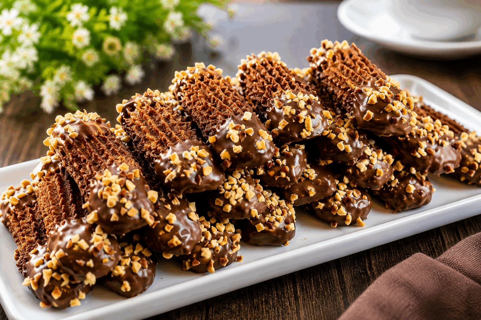 Biscuits au chocolat en 5 minutes : la recette simple qui fond en bouche 😍 Description Ces biscuits au chocolat rapides et faciles à réaliser sont parfaits pour une gourmandise improvisée. Fondants à souhait, ils offrent une texture moelleuse qui fond délicatement en bouche. Idéaux pour un goûter express ou accompagner un café, ils sauront séduire petits et grands. Informations Temps de préparation : 5 minutes Temps de cuisson : 10 minutes Nombre de portions : 12 biscuits Difficulté : Facile Ingrédients Pour la pâte 100 g de beurre mou 150 g de sucre roux 1 œuf 180 g de farine 30 g de cacao en poudre non sucré 1/2 cuillère à café de levure chimique 1 pincée de sel 100 g de pépites de chocolat noir Préparation Préchauffe le four à 180°C (th.6). Dans un grand bol, mélange le beurre mou et le sucre jusqu’à obtenir une consistance crémeuse. Ajoute l’œuf et mélange bien pour l’incorporer complètement. Incorpore la farine, le cacao en poudre, la levure chimique et la pincée de sel en tamisant pour éviter les grumeaux. Mélange jusqu’à obtenir une pâte homogène puis ajoute les pépites de chocolat en remuant délicatement. Forme des petites boules de pâte de la taille d’une noix avec les mains légèrement farinées et dispose-les sur une plaque recouverte de papier cuisson, en les espaçant. Aplatis légèrement chaque boule avec la paume pour leur donner une forme de biscuit. Enfourne pour 10 minutes, surveille la cuisson : les bords doivent être fermes tandis que le centre reste moelleux. Sort les biscuits du four et laisse-les refroidir quelques minutes sur la plaque avant de les transférer sur une grille. Astuces Utilise du beurre bien mou pour un mélange facile et une pâte homogène. Pour des biscuits encore plus fondants, ne les cuis pas trop longtemps, la cuisson continue un peu hors du four. Tu peux remplacer les pépites de chocolat noir par du chocolat au lait ou blanc selon tes préférences. Conserve les biscuits dans une boîte hermétique pour préserver leur moelleux plusieurs jours. Service Servez ces biscuits tièdes ou à température ambiante, accompagnés d’un verre de lait, d’un café ou d’un thé. Ils sont parfaits pour une pause gourmande rapide, un goûter convivial ou même en dessert léger.