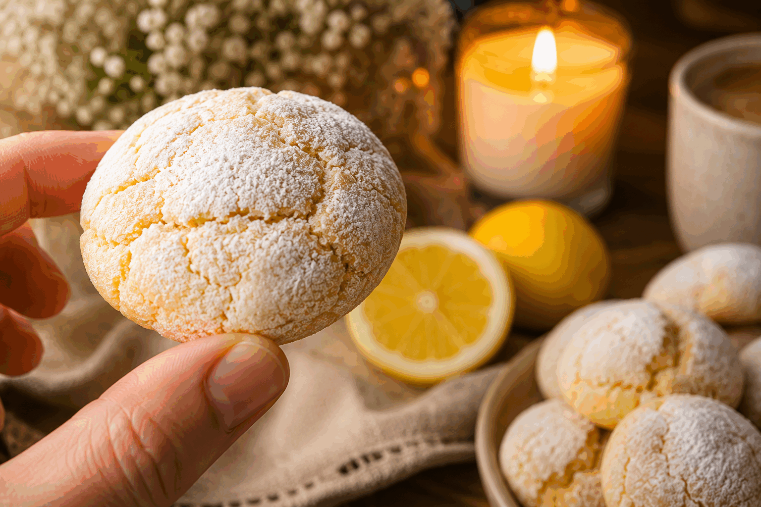 Biscuits au citron sans farine ni gluten, prêts en 10 minutes et 100 % gourmands 🍋👌 Description Ces biscuits au citron légers et moelleux sont une véritable explosion de fraîcheur, parfaits pour une pause gourmande sans culpabilité. Sans farine ni gluten, ils conviennent parfaitement aux personnes sensibles ou aux régimes spécifiques. Leur rapidité de préparation en seulement 10 minutes en fait une recette idéale pour les envies sucrées de dernière minute. Informations Temps de préparation : 10 minutes Temps de cuisson : 15 minutes Nombre de portions : 12 biscuits Difficulté : Facile Ingrédients Pour la pâte 3 œufs 150 g de sucre de canne 80 g de poudre d'amandes 1 citron bio (zeste et jus) 1 cuillère à café de levure chimique sans gluten 1 pincée de sel Préparation Préchauffe le four à 180°C (chaleur statique). Dans un saladier, bats les œufs avec le sucre jusqu’à obtenir un mélange mousseux et clair. Ajoute le zeste du citron finement râpé puis le jus, mélange doucement pour bien incorporer. Incorpore la poudre d'amandes, la levure chimique et la pincée de sel en mélangeant délicatement à l’aide d’une spatule. Forme des petites boules de pâte à l’aide d’une cuillère et dispose-les sur une plaque recouverte de papier cuisson en les espaçant légèrement. Aplatis légèrement chaque boule avec le dos de la cuillère pour obtenir la forme de biscuits. Enfourne pour 12 à 15 minutes, jusqu’à ce que les biscuits soient dorés sur les bords mais encore légèrement moelleux au centre. Laisse refroidir quelques minutes avant de les décoller et de les déposer sur une grille pour qu’ils refroidissent complètement. Astuces Utilise un citron bio pour pouvoir récupérer le zeste sans risques de pesticides. Ne bats pas trop longtemps les œufs au-delà du mousseux pour éviter que les biscuits ne soient trop secs. Si tu souhaites ajouter un peu de croquant, ajoute 30 g d’amandes effilées par-dessus avant la cuisson. Conserve les biscuits dans une boîte hermétique pour préserver leur moelleux plusieurs jours. Service Sers ces biscuits au citron avec une tasse de thé vert ou un café léger pour un goûter frais et équilibré. Ils accompagneront aussi parfaitement une salade de fruits de saison pour un dessert léger et parfumé. Idéal en toute occasion, du brunch entre amis à la pause douceur en famille.