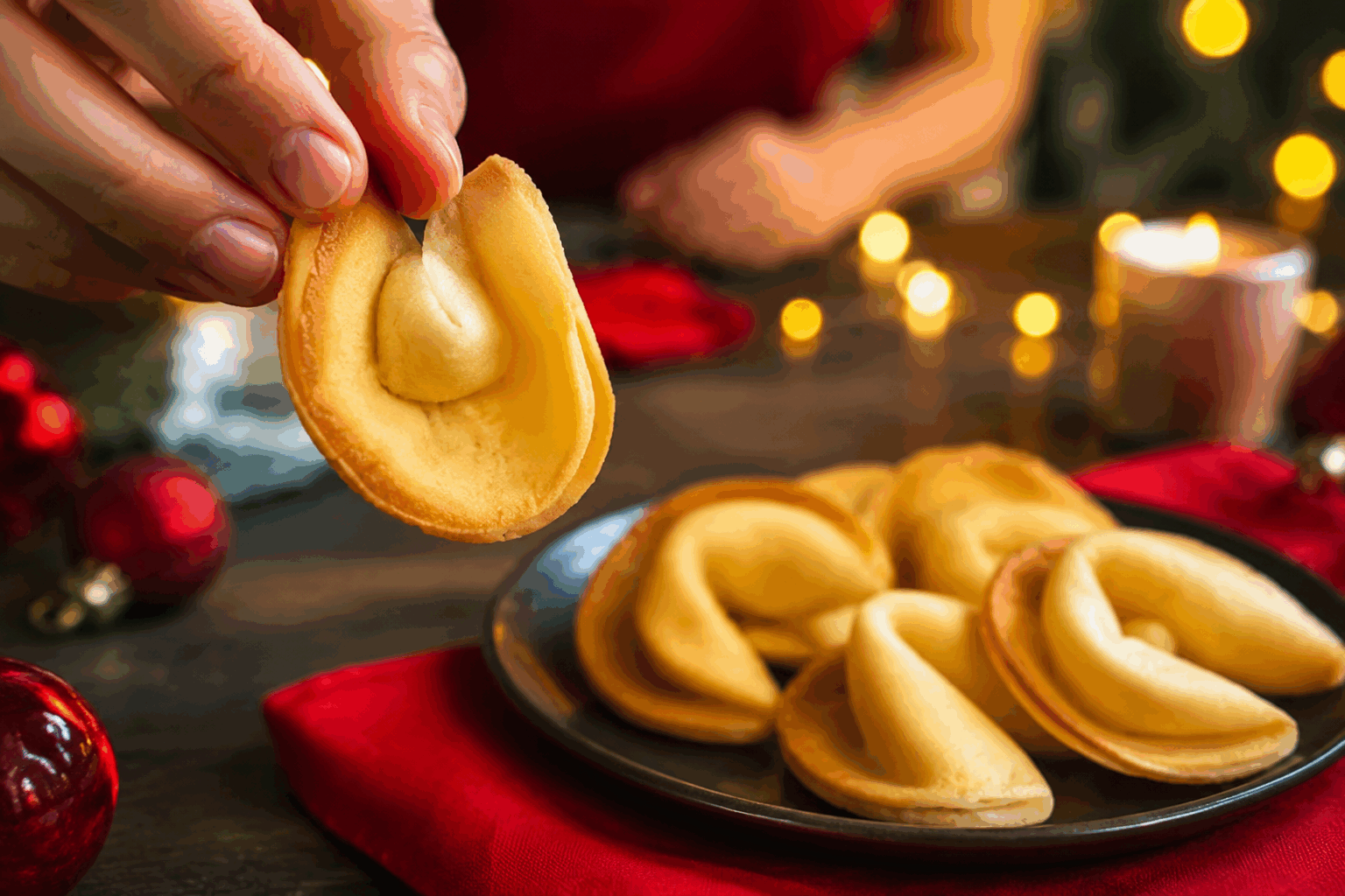 Biscuits fortune maison en moins de 10 minutes, la recette qui bluffe tout le monde ✨ Description Les biscuits fortune maison sont de délicieuses gourmandises croustillantes renfermant un petit message personnalisé. Faciles et rapides à préparer, ils apportent une touche ludique et surprenante à vos moments conviviaux. Parfaits pour impressionner vos invités lors d’une soirée ou pour offrir en cadeau gourmand. Informations Temps de préparation : 8 minutes Temps de cuisson : 5 minutes Nombre de portions : 8 biscuits Difficulté : Facile Ingrédients Pour la pâte à biscuits 50 g de farine de blé 50 g de sucre glace 30 g de beurre fondu 2 blancs d’œufs 1 cuillère à café d’extrait de vanille Une pincée de sel Pour l’intérieur 8 petits papiers avec des messages personnalisés (imprimés ou écrits à la main sur du papier fin) Préparation Préchauffe le four à 180°C (chaleur tournante de préférence). Mélange dans un bol la farine tamisée, le sucre glace et une pincée de sel. Ajoute les blancs d’œufs, le beurre fondu et l’extrait de vanille. Mélange bien jusqu’à obtenir une pâte lisse et fluide. Sur une plaque recouverte de papier cuisson, dépose une petite quantité de pâte (environ 1 cuillère à soupe) et étale-la finement en formant un cercle d’environ 8 cm de diamètre. Répète pour 2 à 3 biscuits maximum afin de faciliter la manipulation. Enfourne et laisse cuire pendant 5 minutes, jusqu’à ce que les bords soient dorés. Sors la plaque du four et, à l’aide d’une spatule, décolle rapidement un biscuit. Pose le biscuit sur un rouleau à pâtisserie ou une cuillère en bois, place un message au centre et plie le biscuit en deux, puis replie les bords vers le centre pour former la forme caractéristique du biscuit fortune. Attention, le biscuit est très chaud et malléable seulement quelques secondes. Laisse refroidir le biscuit dans un moule à cupcakes ou un verre pour qu’il garde sa forme. Répète avec le reste des biscuits. Astuces Travaille rapidement pour ne pas que les biscuits durcissent avant le pliage. Utilise du papier cuisson très fin pour que le message ne gêne pas lors du pliage. Tu peux parfumer la pâte avec un zeste de citron ou d’orange pour varier les saveurs. Conserve les biscuits dans une boîte hermétique pour préserver leur croustillant. Service Servez ces biscuits fortune à l’apéritif ou en fin de repas, accompagnés d’un thé, d’un café ou d’une boisson légère. Ils feront sensation lors d’une soirée entre amis, d’un anniversaire ou même d’un événement professionnel original.