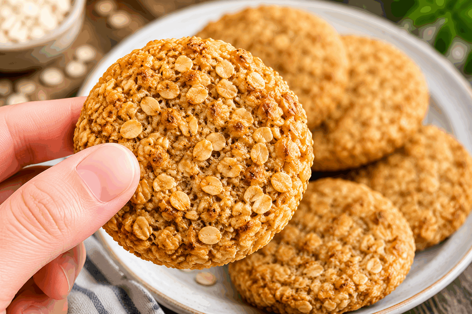 Biscuits sans cuisson en 2 ingrédients : la recette express qui fond dans la bouche ✨ Description Ces biscuits sans cuisson sont ultra rapides à préparer et fondent littéralement dans la bouche grâce à leur texture moelleuse et fondante. Composés seulement de deux ingrédients simples, ils sont parfaits pour une pause gourmande express ou une collation saine. Idéaux pour les moments où vous manquez de temps mais souhaitez un petit plaisir sucré fait maison. Informations Temps de préparation : 10 minutes Temps de cuisson : 0 minutes Nombre de portions : 12 biscuits Difficulté : Facile Ingrédients Pour les biscuits 200 g de flocons d’avoine 150 g de pâte de dattes (ou purée de dattes sans morceaux) Préparation Écrase la pâte de dattes à la fourchette pour la rendre bien souple et homogène. Mixe légèrement les flocons d’avoine au blender ou au mixeur pour obtenir une texture un peu plus fine, sans les réduire en poudre complète. Mélange la pâte de dattes avec les flocons d’avoine jusqu’à obtenir une pâte collante et homogène. Forme des petites boules de pâte, puis aplatis-les délicatement pour obtenir la forme de biscuits. Dispose les biscuits sur une plaque recouverte de papier sulfurisé et place-les au frais pendant au moins 30 minutes pour qu’ils durcissent légèrement. Serre-les avec précaution avant de servir, ils doivent rester moelleux et fondants. Astuces Utilise des dattes bien moelleuses, sinon fais-les tremper 10 minutes dans de l’eau tiède avant de les travailler. Pour varier, ajoute un peu de poudre de cacao ou de la cannelle à la pâte pour un goût différent. Conserve les biscuits dans une boîte hermétique au frais pour prolonger leur fraîcheur. Tu peux remplacer les flocons d’avoine par des flocons de quinoa ou d’épeautre pour une version différente. Service Servez ces biscuits avec une tasse de thé, de café ou un verre de lait végétal. Ils seront parfaits pour une pause gourmande à tout moment de la journée, ou en accompagnement d’un goûter rapide et sain.