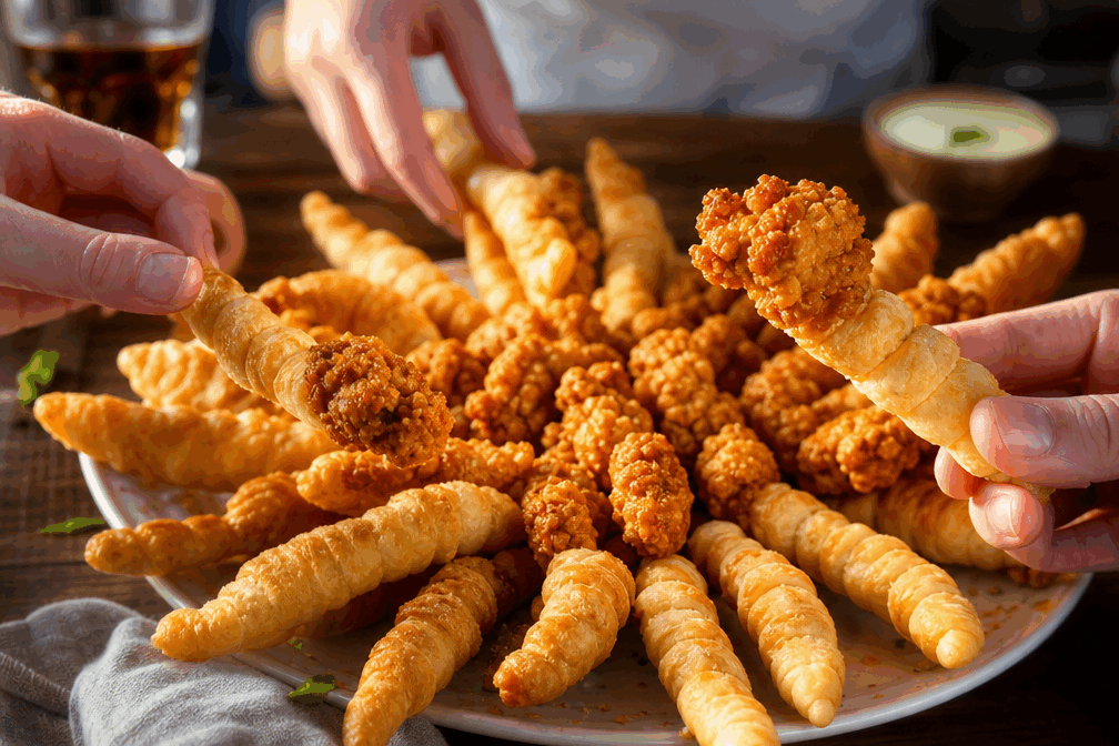 Bouchées croustillantes à partager en famille, prêtes en 10 minutes ! 🔥👌 Description Ces bouchées croustillantes sont parfaites pour un moment convivial en famille ou entre amis. Croquantes à l’extérieur et fondantes à l’intérieur, elles se préparent rapidement en seulement 10 minutes. Leur goût savoureux et légèrement épicé ravira tous les palais, idéal pour un apéritif ou un encas gourmand. Informations Temps de préparation : 5 minutes Temps de cuisson : 5 minutes Nombre de portions : 12 bouchées Difficulté : Facile Ingrédients Pour les bouchées 6 feuilles de brick 100 g de fromage râpé (emmental, comté ou cheddar) 100 g de jambon blanc 1 œuf 1 cuillère à soupe de crème fraîche épaisse 1 pincée de paprika doux Sel et poivre du moulin 2 cuillères à soupe d’huile d’olive Préparation Préchauffe le four à 200°C (chaleur tournante). Dans un bol, bats l’œuf avec la crème fraîche, le paprika, le sel et le poivre. Coupe les feuilles de brick en quatre. Dispose sur chaque morceau un peu de jambon coupé en petits morceaux et une pincée de fromage râpé. Replie les feuilles pour former des triangles ou des petits paquets, puis badigeonne-les avec le mélange œuf-crème à l’aide d’un pinceau. Dépose les bouchées sur une plaque de cuisson recouverte de papier sulfurisé et arrose-les légèrement d’huile d’olive. Enfourne pour environ 5 minutes, jusqu’à ce que les bouchées soient bien dorées et croustillantes. Astuces Pour plus de gourmandise, ajoute un peu de fromage de chèvre ou de feta à la garniture. Si tu n’as pas de feuilles de brick, des feuilles de pâte filo peuvent aussi convenir. Surveille la cuisson de près, car les bouchées croustillent très vite et peuvent brûler. Tu peux préparer la garniture à l’avance pour gagner encore plus de temps lors du montage. Service Servez ces bouchées chaudes à l’apéritif ou en entrée, accompagnées d’une salade verte croquante. Elles sont parfaites pour partager un moment de convivialité en famille ou entre amis, idéalement lors d’une soirée détendue ou d’un pique-nique rapide.