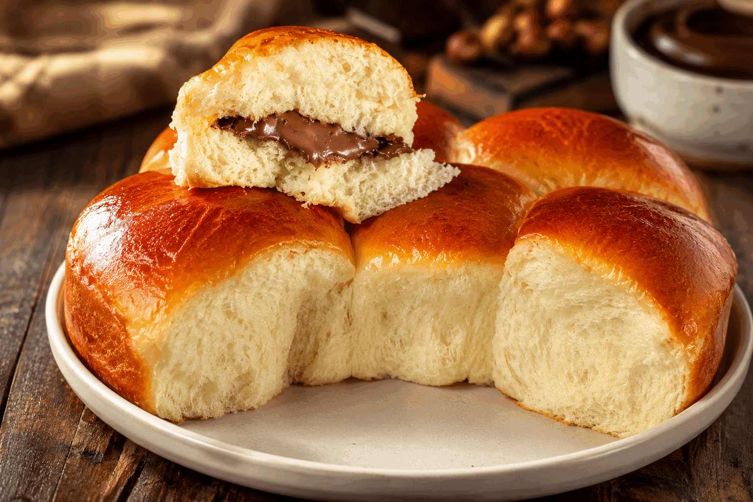 Brioche moelleuse fourrée au chocolat, sans robot et prête en 5 minutes seulement 🔥 Description Cette brioche moelleuse est un véritable délice, garnie d’une généreuse couche de chocolat fondant. Facile et rapide à préparer, sans besoin de robot, elle convient parfaitement à un petit-déjeuner gourmand ou un goûter improvisé. Sa texture légère et sa saveur chocolatée feront l’unanimité autour de la table. Informations Temps de préparation : 5 minutes Temps de cuisson : 20 minutes Nombre de portions : 6 pièces Difficulté : Facile Ingrédients Pour la pâte 250 g de farine de blé 30 g de sucre 1 sachet de levure boulangère sèche (environ 7 g) 1 pincée de sel 10 cl de lait tiède 50 g de beurre fondu 1 œuf Pour la garniture 100 g de chocolat noir pâtissier 10 g de beurre (optionnel pour la garniture) Préparation Préchauffe le four à 180 °C (chaleur statique). Dans un grand saladier, mélange la farine, le sucre, la levure sèche et la pincée de sel. Ajoute le lait tiède, le beurre fondu et l’œuf. Mélange à la main ou avec une cuillère en bois jusqu’à obtention d’une pâte homogène, légèrement collante. Divise la pâte en 6 portions égales. Étale chaque portion en un petit rectangle sur un plan fariné. Hache le chocolat en petits morceaux et répartis-les au centre de chaque rectangle. Ajoute éventuellement un petit morceau de beurre pour plus de fondant. Referme la pâte en formant un petit paquet bien scellé, en pinçant les bords pour éviter que le chocolat ne s’échappe. Dépose les brioches sur une plaque recouverte de papier cuisson, espace-les légèrement. Enfourne 20 minutes, jusqu’à ce que les brioches soient dorées et gonflées. Laisse tiédir avant de déguster pour que le chocolat soit encore fondant. Astuces Utilise du lait tiède et pas chaud pour ne pas tuer la levure et assurer une bonne pousse. Si tu n'as pas de chocolat noir, une pâte à tartiner peut très bien faire l’affaire. Pour un moelleux optimal, évite de trop travailler la pâte et ne lève pas trop longtemps. Pour un effet encore plus gourmand, saupoudre un peu de sucre glace sur les brioches refroidies avant de servir. Service Sers ces brioches tièdes accompagnées d’une tasse de café, de thé ou d’un chocolat chaud. Elles sont parfaites pour un brunch, un goûter ou un dessert simple et rapide, qui plaira aux petits comme aux grands gourmands.