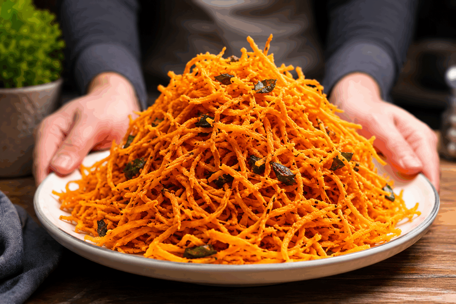 Carottes à la coréenne en 5 minutes : la salade parfaite pour un dîner léger et rapide 💪 Description Cette salade de carottes à la coréenne est une préparation fraîche et légèrement épicée, aux saveurs acidulées et umami. Inspirée du plat traditionnel coréen « morkovcha », elle est idéale pour un dîner léger et rapide, tout en apportant une touche exotique et vitaminée à votre repas. Informations Temps de préparation : 5 minutes Temps de cuisson : 0 minute Nombre de portions : 4 personnes Difficulté : Facile Ingrédients Pour la salade 400 g de carottes râpées 1 gousse d’ail émincée 1 cuillère à soupe de sauce soja 1 cuillère à soupe de vinaigre de riz 1 cuillère à soupe d’huile de sésame 1 cuillère à café de sucre en poudre 1/2 cuillère à café de piment en poudre (ou plus selon goût) 1 cuillère à soupe de graines de sésame grillées 1 petit oignon nouveau émincé (optionnel) Sel fin, selon goût Préparation Râpe finement les carottes à l’aide d’une râpe à gros trous ou d’un robot. Dans un grand bol, mélange la sauce soja, le vinaigre de riz, l’huile de sésame, le sucre, le piment, l’ail émincé et un peu de sel. Ajoute les carottes râpées et mélange bien pour que les carottes soient bien imprégnées de la sauce. Incorpore les graines de sésame et l’oignon nouveau, puis mélange une dernière fois. Laisse reposer au moins 5 minutes au réfrigérateur pour que les saveurs se développent avant de servir. Astuces Pour une touche de fraîcheur, ajoute quelques feuilles de coriandre fraîche juste avant de servir. Si vous préférez une version moins piquante, réduisez la quantité de piment ou remplacez-le par du paprika doux. Utilisez une râpe ou un robot pour gagner du temps et obtenir des carottes uniformes. Cette salade se conserve parfaitement 24 heures au réfrigérateur et se déguste également très bien froide. Service Servez cette salade de carottes à la coréenne en entrée ou en accompagnement d’un plat asiatique, comme des grillades, des boulettes ou un riz sauté. Présentez-la dans un petit bol coloré pour éveiller les papilles et l’appétit. Parfaite pour un dîner léger, elle apporte éclat et fraîcheur à votre table.