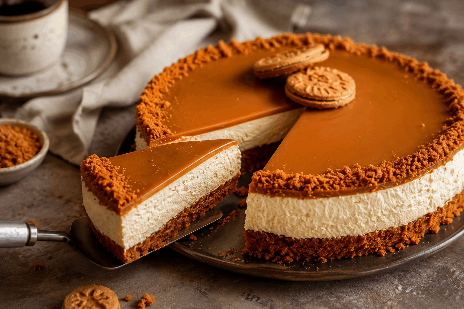 Cheesecake spéculoos en 5 minutes et sans prise de tête Description Ce cheesecake spéculoos est une gourmandise facile et rapide à réaliser, idéale pour les petites envies sucrées. Sa texture onctueuse alliée au goût épicé des spéculoos en font un dessert délicieux et réconfortant. Parfait pour un goûter improvisé ou une fin de repas tout en douceur. Informations Temps de préparation : 5 minutes Temps de cuisson : 0 minute Nombre de portions : 4 personnes Difficulté : Facile Ingrédients Pour la base 100 g de spéculoos 30 g de beurre fondu Pour la garniture 250 g de fromage frais type Philadelphia ou St Môret 100 ml de crème liquide entière 50 g de sucre glace 1 cuillère à café d’extrait de vanille 1 pincée de cannelle (facultatif) Préparation Écrase les spéculoos en miettes fines, puis mélange-les avec le beurre fondu. Répartis ce mélange dans le fond de 4 verrines ou petits pots en tassant bien pour former une base compacte. Dans un bol, fouette le fromage frais avec le sucre glace, l’extrait de vanille et la cannelle jusqu’à obtenir un mélange lisse. Monte la crème liquide en chantilly ferme à l’aide d’un batteur électrique. Incorpore délicatement la chantilly au mélange de fromage frais à l’aide d’une spatule, en soulevant la masse pour ne pas casser la texture aérée. Répartis cette préparation sur la base de spéculoos dans les verrines. Place au réfrigérateur pour au moins 1 heure afin de raffermir le cheesecake, ou déguste immédiatement pour un dessert express et moelleux. Astuces Utilise des spéculoos croustillants pour une base bien croquante. Pour un cheesecake plus ferme, ajoute un peu de gélatine ou d’agar-agar préalablement dissous dans un peu d’eau chaude. Varie les saveurs en ajoutant un zeste d’orange à la garniture pour une touche fraîche. Conserve le cheesecake dans une boîte hermétique au réfrigérateur et consomme-le dans les 2 jours pour préserver sa fraîcheur. Service Servez ce cheesecake spéculoos bien frais dans des verrines décorées de miettes de spéculoos, de caramel liquide ou d’une feuille de menthe. Il accompagne parfaitement un café ou un thé pour un moment convivial en toute simplicité.