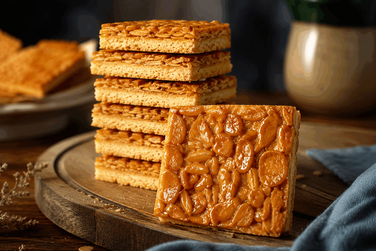 Ces carrés aux amandes caramélisées, recette secrète qui fond en bouche en 15 minutes ✨ Description Ces carrés aux amandes caramélisées sont de délicieuses gourmandises fondantes, à la texture subtilement croustillante grâce à leur nappage caramélisé. Parfaits pour un goûter improvisé ou accompagner un café, ils raviront les amateurs d’amandes et de douceurs sucrées. Cette recette rapide et facile à réaliser dévoile un petit secret pour un caramel onctueux et irrésistible. Informations Temps de préparation : 10 minutes Temps de cuisson : 5 minutes Nombre de portions : 12 carrés Difficulté : Facile Ingrédients Pour la base 150 g de biscuits secs type Petit Beurre ou sablés 75 g de beurre doux fondu Pour le nappage aux amandes caramélisées 100 g d’amandes effilées 80 g de sucre 40 g de beurre doux 2 cuillères à soupe de crème liquide entière (30% de matière grasse) 1 pincée de fleur de sel Préparation Émiette finement les biscuits dans un saladier, puis ajoute le beurre fondu. Mélange jusqu’à obtenir une pâte sableuse homogène. Tasse cette préparation au fond d’un moule carré préalablement recouvert de papier cuisson, en pressant bien avec le dos d’une cuillère. Réserve au frais. Dans une casserole à feu moyen, fais fondre le sucre sans remuer, jusqu’à obtenir un caramel doré (ambré). Surveille attentivement pour ne pas brûler. Hors du feu, ajoute le beurre coupé en morceaux puis la crème liquide et la pincée de fleur de sel. Remue vivement pour lisser le caramel. Incorpore les amandes effilées dans le caramel, mélange rapidement pour bien les enrober. Verse ce nappage sur la base biscuitée en étalant uniformément. Laisse refroidir à température ambiante pendant 15 minutes puis place au réfrigérateur 10 minutes pour durcir un peu. Découpe en 12 carrés avant de servir. Les carrés sont fondants et croquants à la fois. Astuces Pour un caramel plus onctueux, veille à ne pas trop brûler le sucre et ajoute la crème hors du feu. Tu peux remplacer les amandes par des noix de pécan ou des noisettes pour varier les plaisirs. Utilise un papier cuisson pour faciliter le démoulage et obtenir des bords nets. Conserve les carrés dans une boîte hermétique au réfrigérateur pour préserver leur texture. Service Ces carrés se dégustent idéalement frais, accompagnés d’un thé noir ou d’un café corsé. Présente-les sur un plat à pâtisserie ou dans des caissettes en papier pour un effet convivial. Parfaits pour un goûter rapide, une pause sucrée ou un dessert simple à partager entre amis ou en famille.