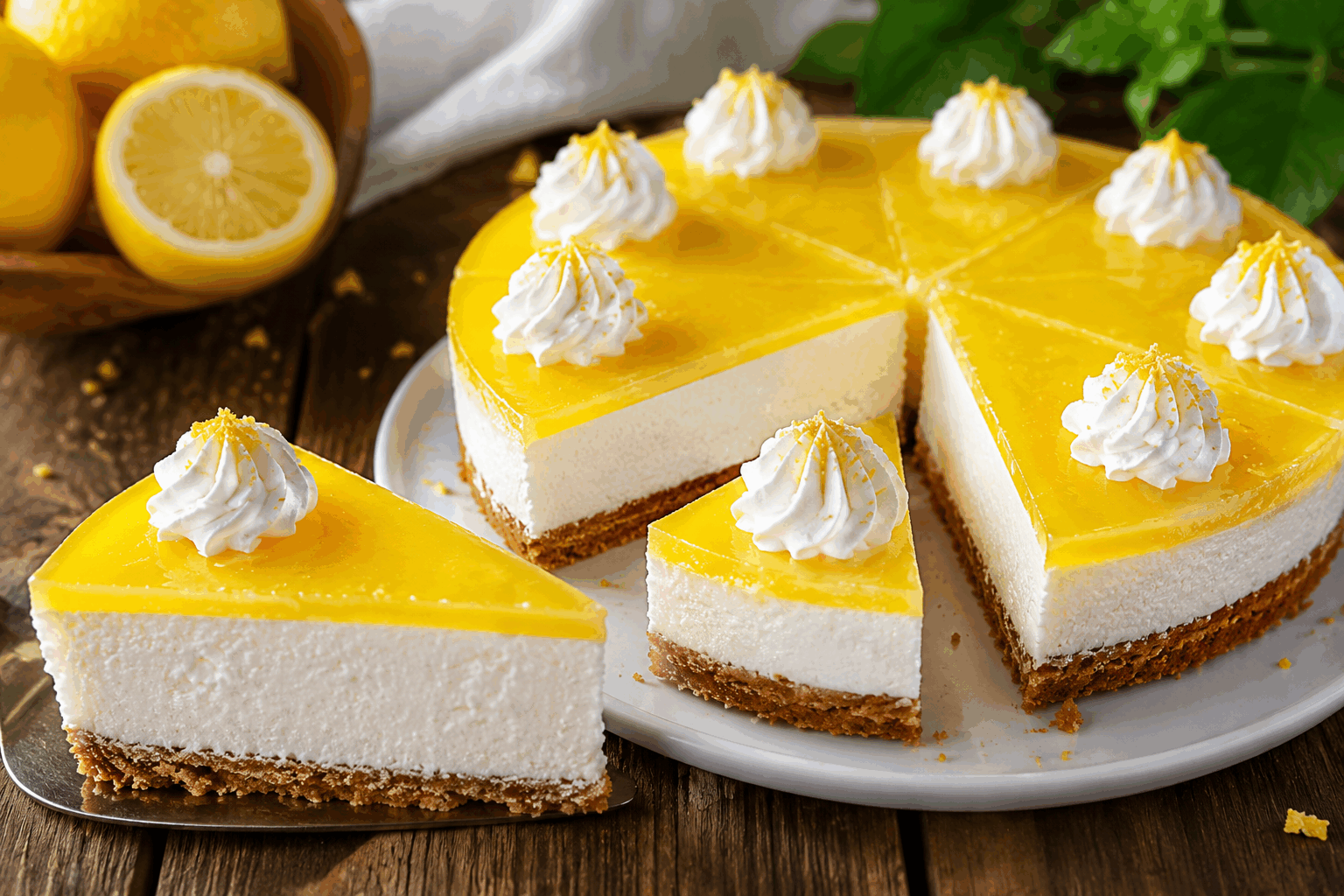 Cheesecake au citron sans cuisson en 5 minutes, léger et fondant à souhait 😍 Description Ce cheesecake au citron sans cuisson est un dessert frais, léger et très rapide à préparer. Sa texture fondante et aérienne, associée à la douceur acidulée du citron, en fait un vrai délice estival. Parfait pour une finition gourmande sans chaleur ni four, il convient aux amateurs de desserts fruités et faciles à réaliser. Informations Temps de préparation : 5 minutes Temps de cuisson : 0 minute Nombre de portions : 6 personnes Difficulté : Facile Ingrédients Pour la base 150 g de biscuits secs type Petit Beurre ou digestifs 60 g de beurre doux fondu Pour la garniture 250 g de fromage frais type Philadelphia ou St Môret 200 ml de crème liquide entière très froide 80 g de sucre glace 2 citrons jaunes (jus et zestes) 1 sachet de sucre vanillé (optionnel) Préparation Écrase finement les biscuits secs dans un saladier ou à l’aide d’un robot. Ajoute le beurre fondu et mélange jusqu’à obtenir une consistance sableuse homogène. Répartis la base de biscuits dans le fond d’un moule à charnière de 18 cm de diamètre, tasse bien à l’aide du dos d’une cuillère et place au frais pendant la préparation de la garniture. Dans un saladier, fouette la crème liquide très froide en chantilly ferme. Réserve au frais. Dans un autre récipient, mélange le fromage frais avec le sucre glace, le sucre vanillé et le jus des citrons ainsi que les zestes râpés. Malaxe jusqu’à obtenir une crème lisse et homogène. Incorpore délicatement la chantilly au mélange au citron à l’aide d’une spatule, en soulevant la préparation pour garder la légèreté. Verse la garniture sur la base biscuits-beurre, lisse la surface et place le cheesecake au réfrigérateur pendant au moins 2 heures avant de servir pour qu’il soit bien pris et frais. Astuces Utilise une crème liquide entière bien froide pour réussir une chantilly ferme et légère. Pour plus de peps, ajoute un peu de zeste de citron vert ou une pointe de gingembre râpé dans la garniture. Le temps de réfrigération est important : plus tu laisses reposer, plus le cheesecake sera ferme et savoureux. Pour démouler facilement, passe la lame d’un couteau chaude autour du moule avant d’ouvrir la charnière. Service Sers ce cheesecake frais, décoré de zestes de citron ou de fruits rouges pour illuminer la présentation. Il accompagne parfaitement un thé glacé ou un cocktail estival et s’invite lors d’apéritifs gourmands, de repas légers ou de goûters ensoleillés.
