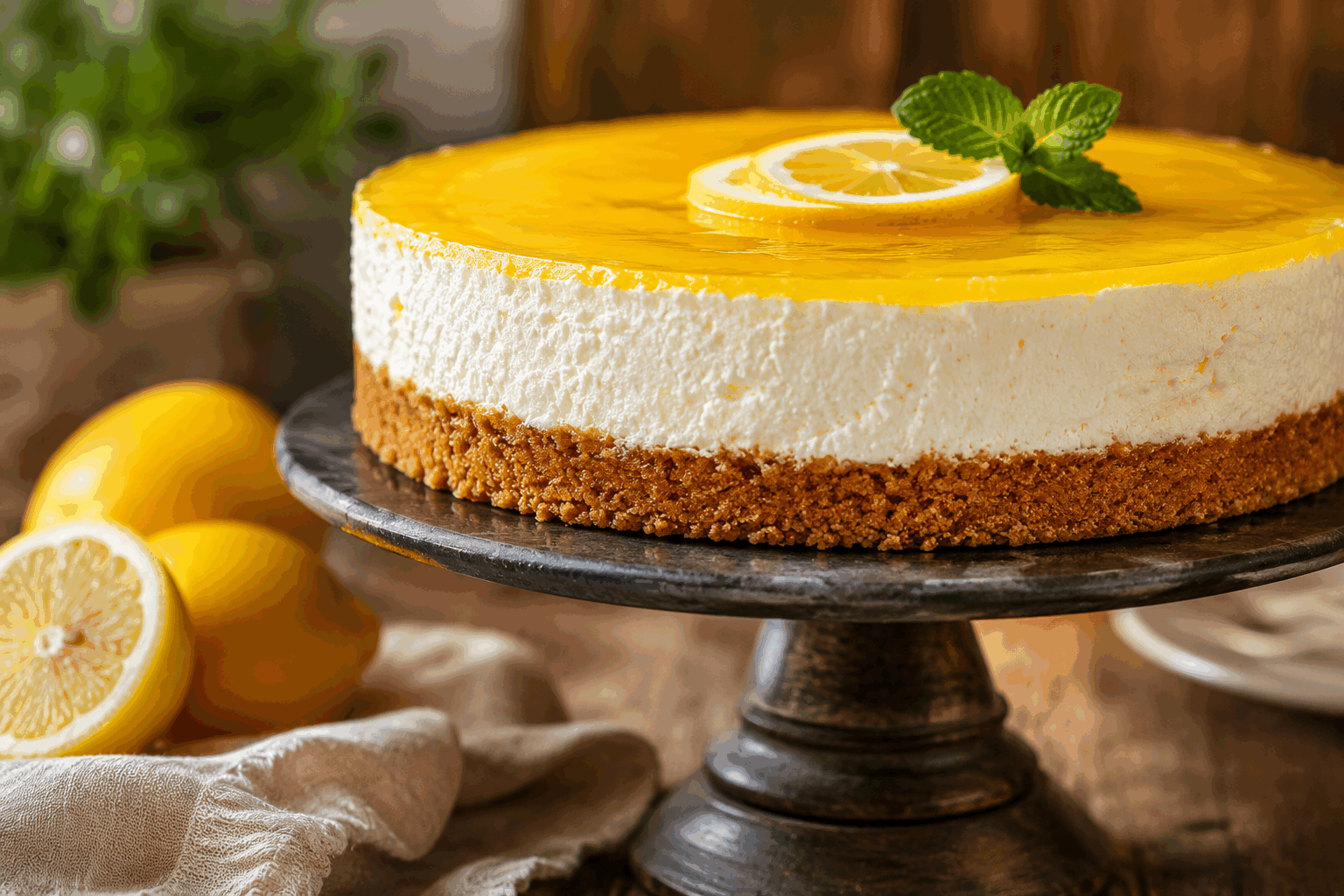 Cheesecake au citron sans cuisson, prêt en 5 minutes et tellement fondant 🍋✨
