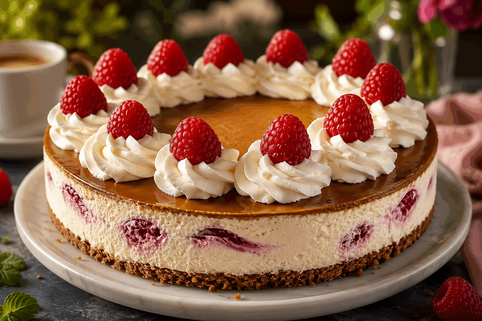 Cheesecake spéculos framboises sans cuisson en 5 minutes, fondant et irrésistible 🔥 Description Ce cheesecake sans cuisson marie la douceur croquante des spéculoos à la fraîcheur acidulée des framboises. Facile et rapide à préparer, il offre une texture fondante irrésistible, parfaite pour un dessert léger ou un goûter gourmand. Idéal pour impressionner sans passer des heures en cuisine ! Informations Temps de préparation : 5 minutes Temps de cuisson : 0 minute Nombre de portions : 6 personnes Difficulté : Facile Ingrédients Pour la base 150 g de spéculoos 60 g de beurre fondu Pour la garniture 400 g de fromage frais nature (type Philadelphia ou mascarpone) 100 g de sucre glace 200 ml de crème liquide entière très froide 1 cuillère à café d’extrait de vanille 150 g de framboises fraîches Préparation Réduis les spéculoos en poudre fine à l’aide d’un mixeur ou en les écrasant dans un sachet plastique avec un rouleau à pâtisserie. Mélange la poudre de spéculoos avec le beurre fondu jusqu’à obtenir une consistance sableuse et homogène. Répartis ce mélange au fond de six verrines ou d’un cercle à gâteau tapissé de papier cuisson en tassant bien avec le dos d’une cuillère. Réserve au frais. Monte la crème liquide en chantilly ferme à l’aide d’un batteur électrique. Ajoute petit à petit le sucre glace et l’extrait de vanille en continuant de fouetter. Incorpore délicatement le fromage frais dans la chantilly à l’aide d’une spatule, en soulevant la préparation pour garder tout l’air et obtenir une texture légère et onctueuse. Répartis la crème au fromage sur la base de spéculoos dans les verrines ou dans le moule. Lisse la surface à la spatule. Dispose les framboises fraîches sur le dessus en décoration et réserve le cheesecake au moins 1 heure au frais avant de déguster pour que la préparation soit bien prise. Astuces Utilise des framboises fraîches pour un goût plus intense, ou des surgelées décongelées en cas d’indisponibilité. Pour une version encore plus fondante, tu peux remplacer le beurre par du beurre clarifié ou de l'huile de coco fondue. Si tu n’as pas de sucre glace, mixe du sucre en poudre rapidement pour obtenir une poudre plus fine, idéale pour la chantilly. Le cheesecake se conserve 24 heures au frais, mieux vaut le préparer le jour même pour garder toute sa fraîcheur. Service Sers ce cheesecake frais, directement dans les verrines pour un service pratique et élégant, ou démoulé en gâteau individuel. Il accompagne à merveille un thé glacé, un café ou un dessert léger après un repas estival. Parfait pour un dessert improvisé ou une fête entre amis.