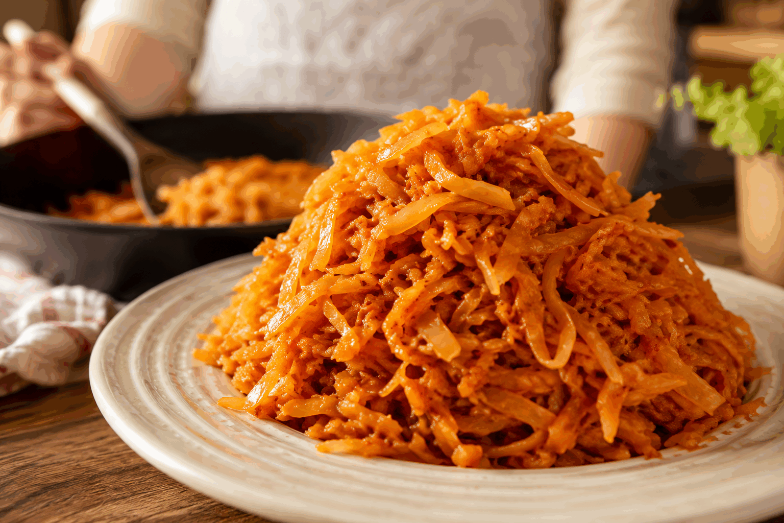 Chou et carottes braisés en 20 min, un plat simple qui va vous réconforter 🔥 Description Ce plat de chou et carottes braisés est une recette savoureuse et rapide à préparer, idéale pour un repas réconfortant. La douceur des carottes associée à la légère amertume du chou crée un équilibre parfait, relevé par un braisage doux qui révèle toutes les saveurs. Facile et chaleureux, ce plat convient aussi bien en accompagnement qu’en plat végétarien léger. Informations Temps de préparation : 5 minutes Temps de cuisson : 15 minutes Nombre de portions : 4 personnes Difficulté : Facile Ingrédients Légumes 400 g de chou blanc (ou chou vert), émincé 300 g de carottes, coupées en rondelles fines 1 oignon moyen, émincé 2 gousses d’ail, hachées finement Assaisonnement et cuisson 2 cuillères à soupe d’huile d’olive 150 ml de bouillon de légumes ou d’eau 1 cuillère à café de thym séché Sel et poivre du moulin, à goût Une pincée de piment d’Espelette (facultatif) Préparation Chauffe l’huile d’olive dans une large poêle ou une cocotte à feu moyen. Fais revenir l’oignon émincé pendant 3 minutes jusqu’à ce qu’il devienne translucide. Ajoute l’ail haché et fais-le cuire 1 minute en remuant pour éviter qu’il ne brûle. Incorpore les carottes en rondelles et le chou émincé, mélange bien pour les enrober d’huile. Verse le bouillon de légumes, puis ajoute le thym, le sel, le poivre et le piment d’Espelette si désiré. Couvre et laisse mijoter à feu doux pendant 15 minutes, en remuant de temps en temps, jusqu’à ce que les légumes soient tendres mais encore légèrement croquants. Vérifie l’assaisonnement et ajuste le sel et le poivre avant de servir. Astuces Pour un goût encore plus doux, ajoute une noisette de beurre à la fin de la cuisson. Remplace le bouillon par un bouillon de volaille pour une version moins végétarienne. Si vous aimez les épices, un peu de cumin en poudre ou de paprika fumé apportera une délicate touche orientale. Pour varier, vous pouvez ajouter des pommes de terre coupées en petits morceaux pour un plat plus complet. Service Servez ce chou et carottes braisés bien chaud en accompagnement d’une viande rôtie, d’un poisson grillé ou simplement avec du riz complet pour un repas léger et équilibré. Ce plat s’adapte aussi parfaitement à un dîner végétarien chaleureux lors des soirées fraîches.