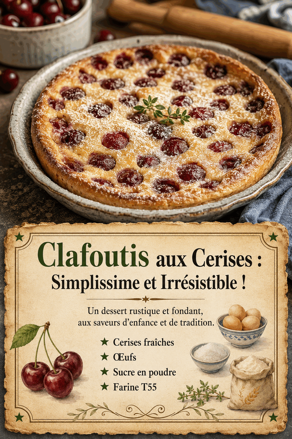 Clafoutis aux Cerises : Simplissime et Irrésistible !