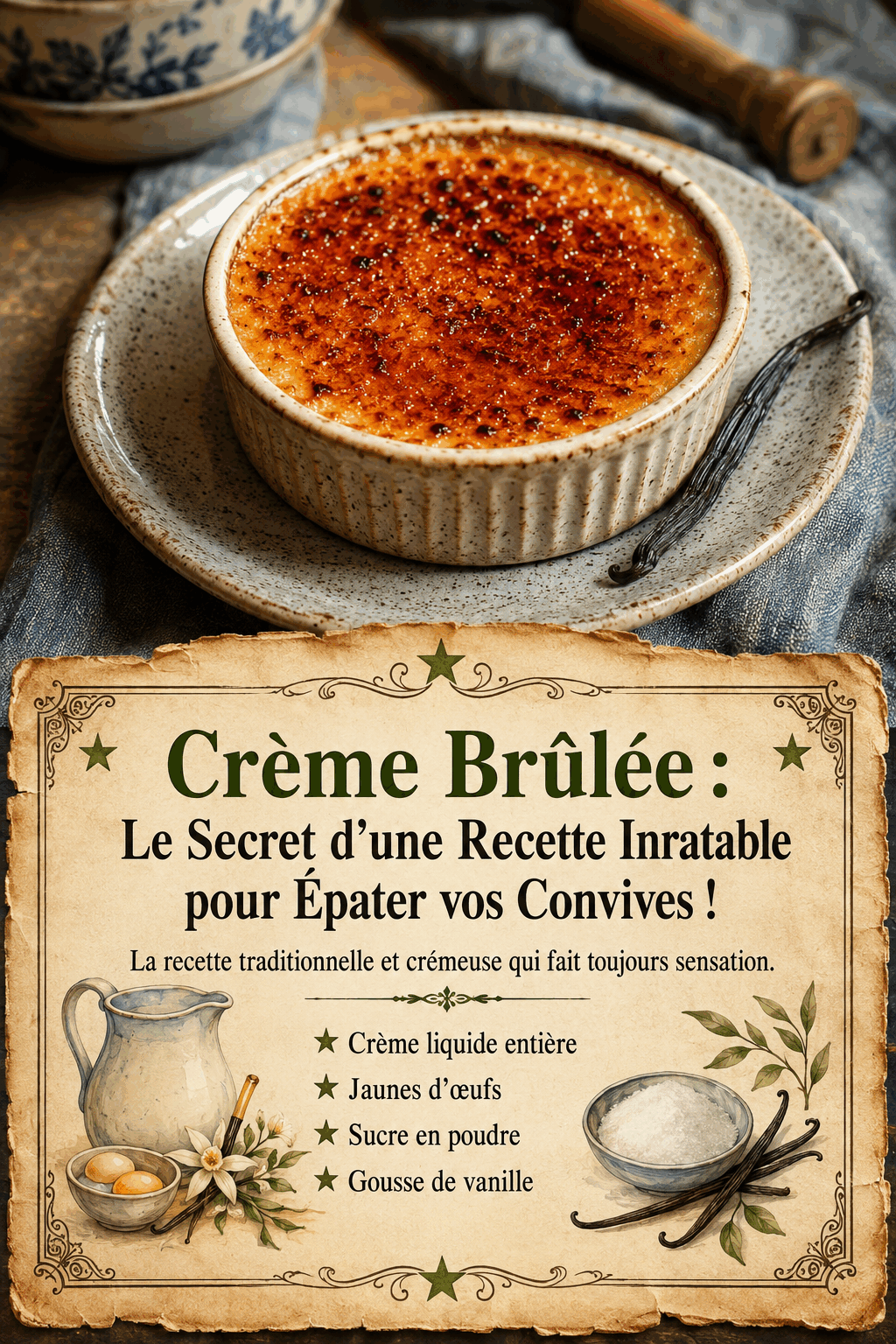 Crème Brûlée : Le Secret d&rsquo;une Recette Inratable pour Épater vos Convives !