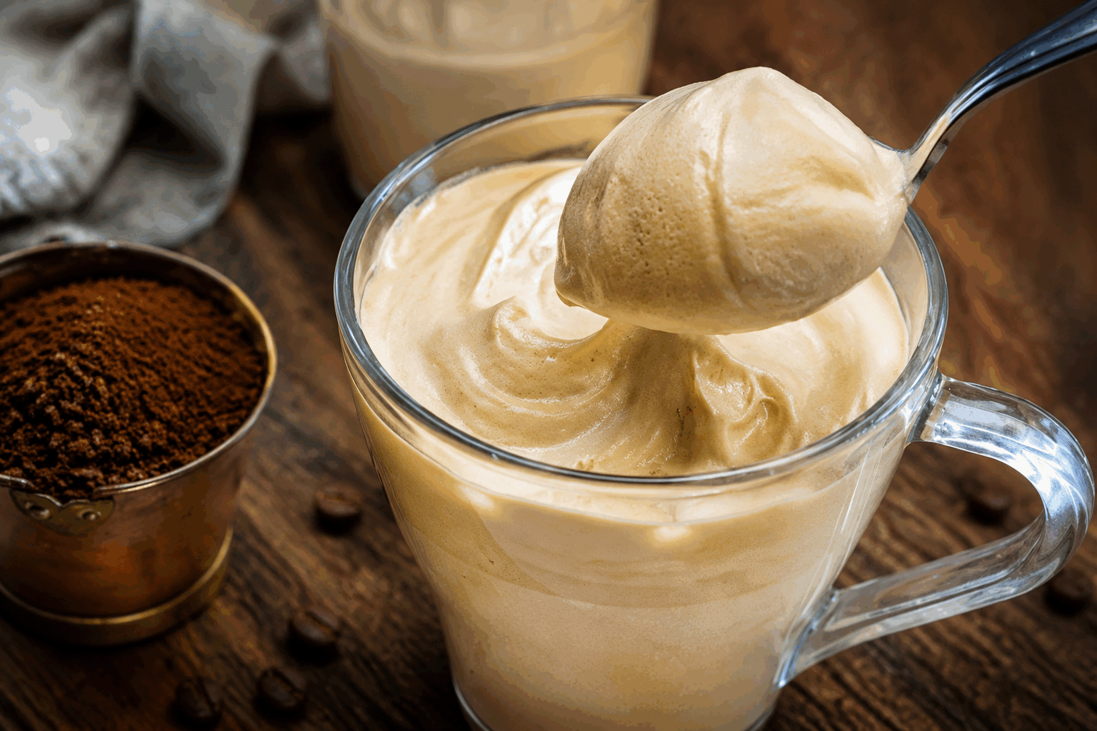 Crème de café onctueuse en 5 minutes, un dessert qui va vous surprendre 👌 Description Cette crème de café onctueuse est un dessert rapide et gourmand qui se prépare en seulement cinq minutes. Sa texture veloutée et son goût intense de café font de ce dessert une véritable invitation à la pause douceur. Parfaite pour clôturer un repas en légèreté ou pour un goûter improvisé, elle surprendra agréablement vos convives. Informations Temps de préparation : 5 minutes Temps de cuisson : 0 minute Nombre de portions : 4 personnes Difficulté : Facile Ingrédients Pour la crème de café 250 ml de lait entier 20 g de café soluble de qualité 30 g de sucre en poudre 100 ml de crème liquide entière (30% MG minimum) 1 cuillère à café d’extrait de vanille Préparation Fais chauffer le lait avec le café soluble et le sucre dans une casserole à feu moyen, sans porter à ébullition, jusqu’à ce que le café soit bien dissous. Retire la casserole du feu et ajoute l’extrait de vanille, mélange soigneusement. Laisse refroidir quelques minutes, puis incorpore la crème liquide. Fouette l’ensemble au fouet électrique ou manuel jusqu’à obtenir une consistance légèrement mousseuse et onctueuse, sans que la crème ne monte trop. Verse la crème de café dans des verrines ou petits bols et place au réfrigérateur pendant 2 à 3 heures pour bien raffermir la texture. Astuces Utilise un café soluble de bonne qualité pour un goût plus riche et aromatique. Pour une version plus légère, remplace la crème entière par de la crème allégée, mais la texture sera moins onctueuse. Tu peux ajouter quelques grains de café concassés ou du cacao en poudre à saupoudrer juste avant de servir pour un joli contraste visuel et gustatif. Pour accélérer la prise, place les verrines au congélateur 30 minutes avant de servir. Service Servez cette crème de café bien fraîche, éventuellement accompagnée d’un petit biscuit sec ou d’un morceau de chocolat noir. Ce dessert simple et élégant est idéal pour surprendre lors d’un dîner entre amis ou pour une pause sucrée improvisée en après-midi.