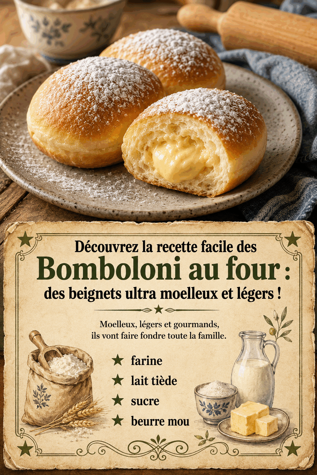 Découvrez la recette facile des Bomboloni au four : des beignets ultra moelleux et légers !