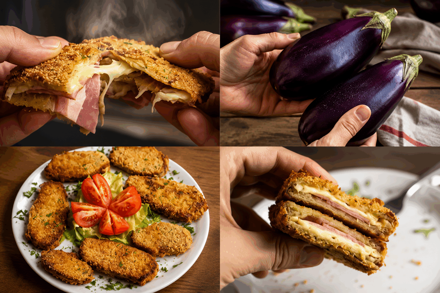 Découvrez l’aubergine cordon bleu en 15 minutes, un délice fondant à tester vite 🔥 Description L’aubergine cordon bleu est une version végétarienne et savoureuse du célèbre cordon bleu, où la tendreté de l’aubergine s’allie à une garniture fondante de jambon et fromage. Ce plat rapide à préparer, offrant un équilibre parfait entre croustillant et fondant, est idéal pour un dîner gourmand et léger. Informations Temps de préparation : 10 minutes Temps de cuisson : 5 minutes Nombre de portions : 2 personnes Difficulté : Facile Ingrédients Pour les aubergines 1 grosse aubergine 2 tranches de jambon blanc 2 tranches de fromage à raclette ou mozzarella 2 œufs 50 g de chapelure 30 g de farine Sel et poivre Huile d’olive Pour la sauce (facultatif) 100 ml de crème fraîche liquide 1 cuillère à café de moutarde douce Poivre du moulin Préparation Lave l’aubergine et coupe-la en tranches fines d’environ 1 cm d’épaisseur. Sale légèrement les tranches d’aubergine et laisse-les dégorger 5 minutes sur du papier absorbant pour retirer l’excès d’eau. Sur une tranche d’aubergine, dépose une demi-tranche de jambon puis une tranche de fromage, puis recouvre avec une autre tranche d’aubergine en formant un sandwich. Presse légèrement. Prépare trois assiettes : une avec la farine, une avec les œufs battus assaisonnés de sel et poivre, et une avec la chapelure. Passe chaque sandwich d’aubergine successivement dans la farine, puis dans l’œuf, puis dans la chapelure, en veillant à bien enrober chaque côté. Fais chauffer une poêle avec un filet d’huile d’olive à feu moyen. Fais cuire les aubergines cordon bleu 2 à 3 minutes de chaque côté jusqu’à ce qu’elles soient dorées et le fromage fondu. Pour la sauce, mélange la crème fraîche avec la moutarde et poivre à ton goût. Chauffe doucement puis verse sur les aubergines avant de servir si désiré. Astuces Choisis des aubergines fermes et sans taches pour un meilleur goût et une belle tenue. Pour un croustillant optimal, presse bien la chapelure sur l’aubergine avant la cuisson. Tu peux remplacer le jambon par du bacon ou du jambon végétal pour une version sans porc. Accompagne d’une salade verte croquante pour équilibrer le plat. Service Servez les aubergines cordon bleu bien chaudes, accompagnées d’une sauce légère à la moutarde ou simplement d’une salade verte fraîche. Ce plat rapide est parfait pour un dîner en semaine, gourmand sans être trop lourd, et plaira autant aux adultes qu’aux enfants.
