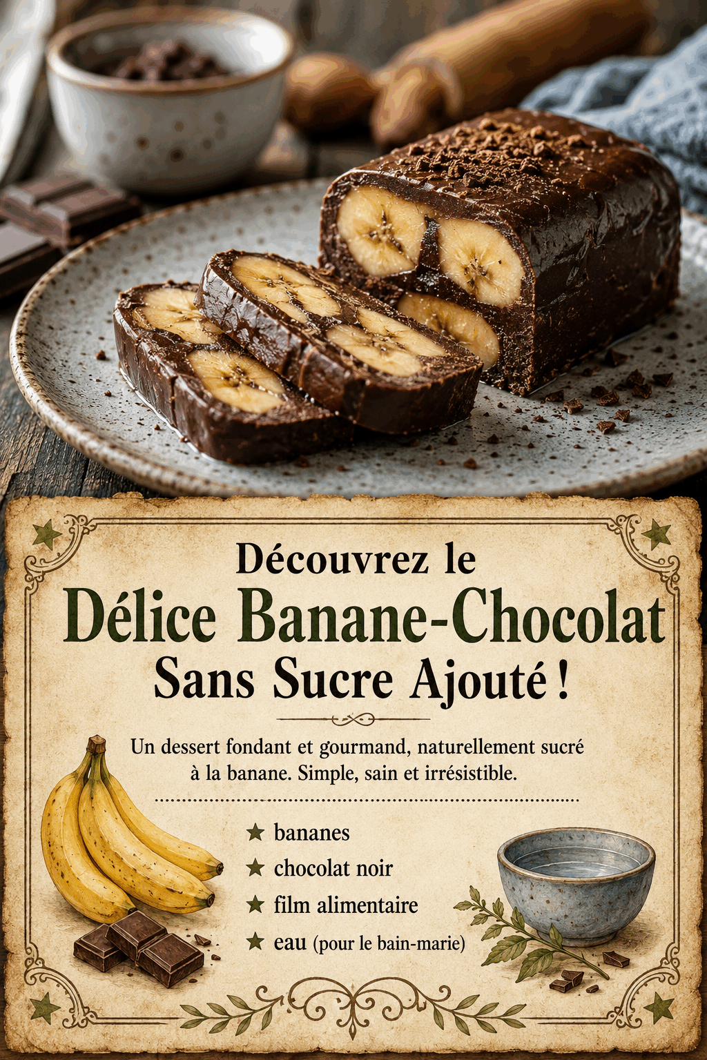 Découvrez le Délice Banane-Chocolat Sans Sucre Ajouté !