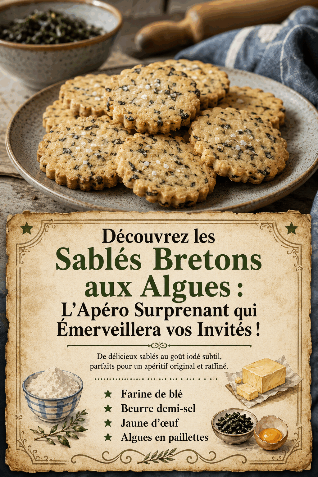 Découvrez les Sablés Bretons aux Algues : L'Apéro Surprenant qui Émerveillera vos Invités !
