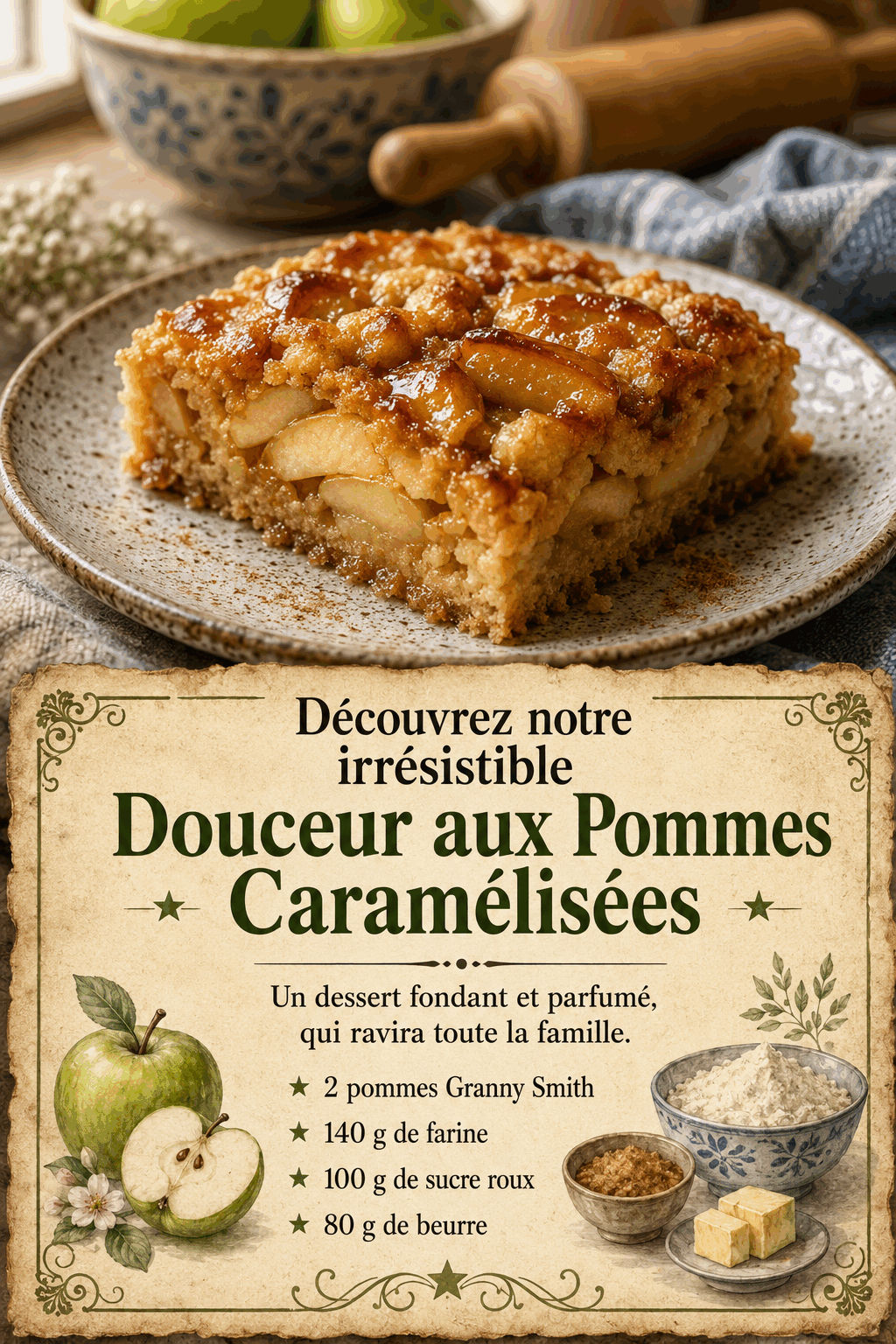 Découvrez notre irrésistible Douceur aux Pommes Caramélisées