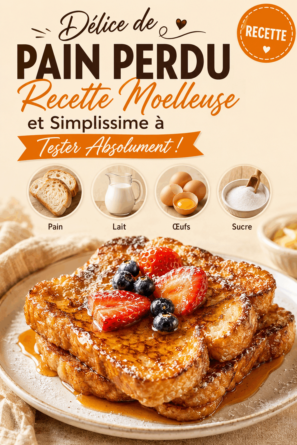 Délice de Pain Perdu : Recette Moelleuse et Simplissime à Tester Absolument !