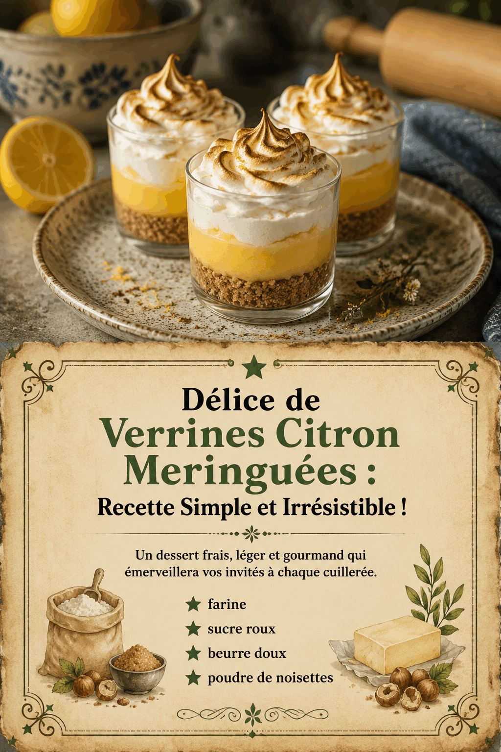 Délice de Verrines Citron Meringuées : Recette Simple et Irrésistible !