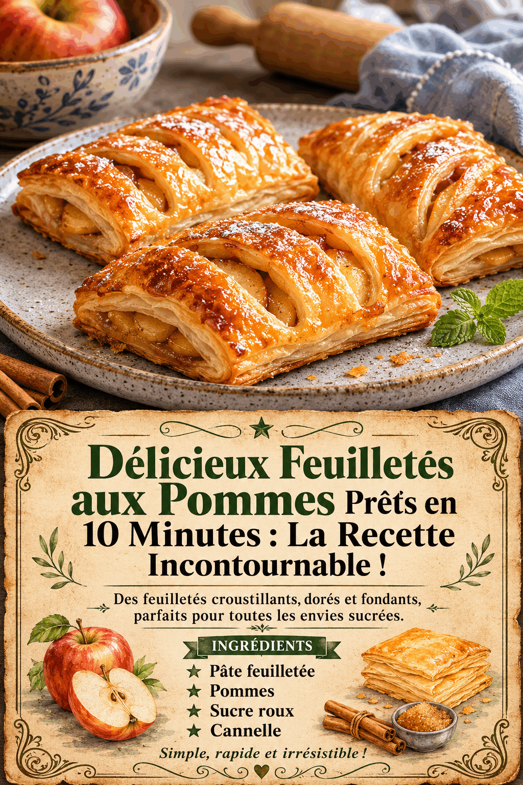 Délicieux Feuilletés aux Pommes Prêts en 10 Minutes : La Recette Incontournable !