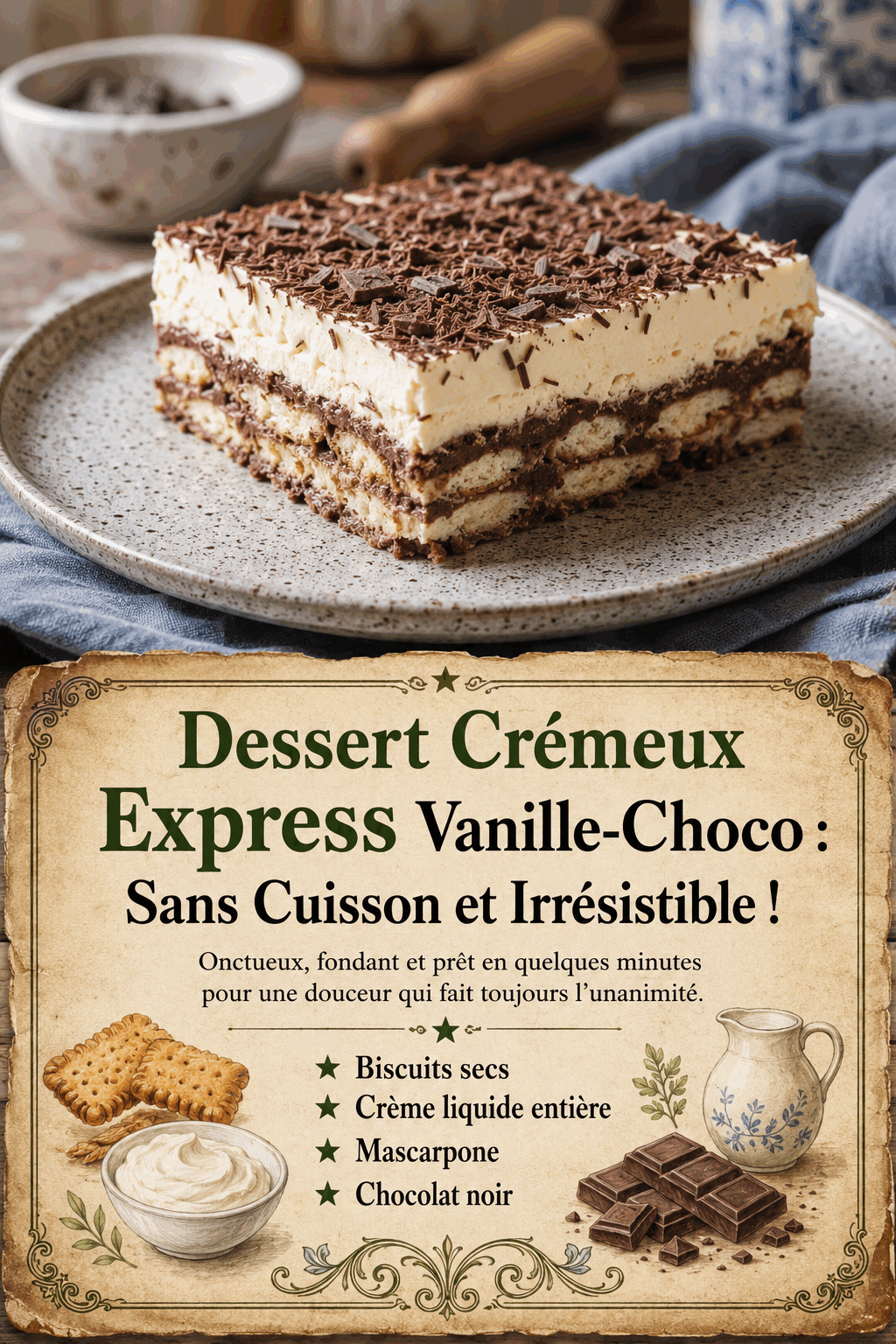 Dessert Crémeux Express Vanille-Choco : Sans Cuisson et Irrésistible !