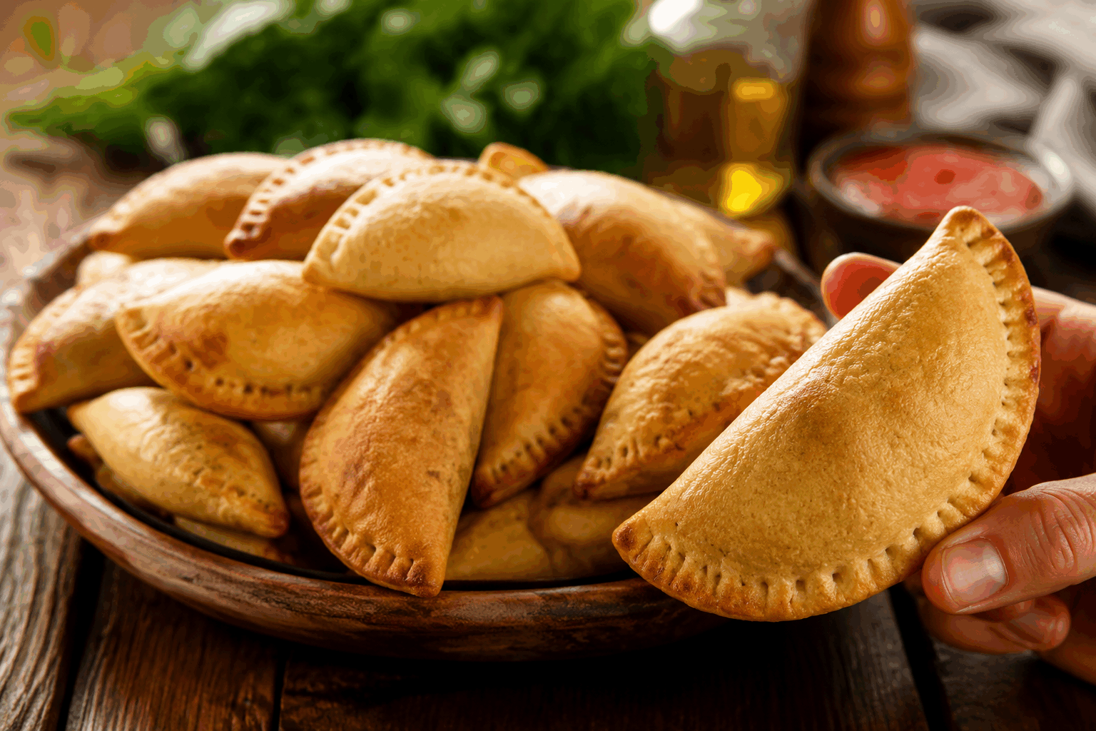 Empanadas au poulet maison en 30 minutes, le vrai goût d’Argentine👌 Description Les empanadas au poulet sont une spécialité argentine traditionnelle, composées de petites pies garnies d’un mélange savoureux de poulet épicé et de légumes. Leur pâte croustillante et dorée renferme une farce moelleuse subtilement relevée, parfaite pour un repas convivial ou un apéritif gourmand. Cette recette rapide et authentique vous fera voyager directement en Amérique du Sud tout en restant accessible à réaliser en seulement 30 minutes. Informations Temps de préparation : 15 minutes Temps de cuisson : 15 minutes Nombre de portions : 8 empanadas Difficulté : Facile Ingrédients Pour la pâte 250 g de farine de blé 50 g de beurre froid 1 pincée de sel 80 ml d’eau tiède 1 cuillère à soupe d’huile d’olive Pour la garniture 250 g de blanc de poulet cuit et émincé 1 oignon moyen 1 gousse d’ail 50 g de poivron rouge 30 g d’olives vertes dénoyautées 1 œuf dur 1 cuillère à café de paprika doux 1/2 cuillère à café de cumin moulu Sel et poivre du moulin 2 cuillères à soupe d’huile d’olive Préparation Préparez la pâte : mélangez la farine et le sel dans un saladier. Ajoutez le beurre froid coupé en petits morceaux, puis sablez du bout des doigts jusqu’à obtenir une texture granuleuse. Incorporez l’huile d’olive et l’eau tiède progressivement en pétrissant légèrement jusqu’à former une boule homogène. Couvrez-la d’un linge et laissez reposer 10 minutes. Préparez la garniture : émincez finement l’oignon, l’ail et le poivron. Faites-les revenir dans une poêle avec l’huile d’olive jusqu’à ce qu’ils soient tendres. Ajoutez le poulet émincé, le paprika, le cumin, le sel et le poivre. Mélangez bien et faites cuire 5 minutes à feu moyen. Hachez les olives vertes et l’œuf dur, puis incorporez-les à la préparation. Mélangez et retirez du feu. Préchauffez le four à 200°C (chaleur tournante). Étalez la pâte sur un plan fariné et découpez 8 cercles d’environ 12 cm de diamètre. Répartissez la garniture au centre de chaque cercle. Humidifiez légèrement les bords avec de l’eau et repliez les cercles en demi-lunes. Soudez les bords en appuyant avec les doigts ou en formant un petit bord festonné pour bien fermer les empanadas. Disposez les empanadas sur une plaque recouverte de papier cuisson et enfournez 15 minutes jusqu’à ce qu’ils soient bien dorés. Astuces Pour une pâte encore plus savoureuse, utilisez du beurre demi-sel ou ajoutez une pincée de sucre. Si vous manquez de temps, achetez des disques de pâte prêts à l’emploi pour empanadas ou pâte brisée. Variez les épices en ajoutant un peu de piment de Cayenne pour relever la farce selon vos goûts. Servez les empanadas encore chauds pour profiter pleinement de leur pâte croustillante et de leur farce fondante. Service Les empanadas au poulet se dégustent chaudes, accompagnées d’une salade verte fraîche ou d’une salsa maison (tomates, coriandre, oignon, citron). Elles sont idéales pour un déjeuner convivial, en entrée ou lors d’un apéritif entre amis, évoquant avec délice la gastronomie argentine traditionnelle.