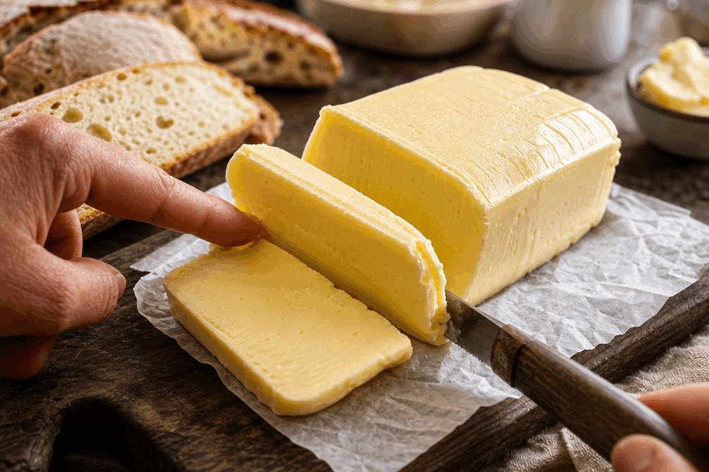 Faites votre beurre maison en 5 minutes seulement, avec 1 ingrédient simple et naturel ✨ Description Préparer son beurre maison est un geste simple et gratifiant. Ce beurre artisanal, fait à partir d’une seule crème fraîche entière, est à la fois frais, onctueux et parfumé. Parfait pour agrémenter vos tartines, cuisiner ou offrir une touche d’authenticité à vos plats quotidiens. Informations Temps de préparation : 5 minutes Temps de cuisson : 0 minute Nombre de portions : environ 200 g de beurre Difficulté : Facile Ingrédients Pour le beurre maison 400 ml de crème fraîche entière liquide (minimum 30% de matière grasse) 1 pincée de sel (facultatif) Préparation Versez la crème fraîche entière bien froide dans un bol ou dans le bol d’un robot pâtissier. Fouettez la crème à vitesse moyenne à élevée. La crème va d'abord épaissir et se transformer en chantilly. Continuez à fouetter jusqu’à ce que le petit-lait (liquide jaunâtre) commence à se séparer du solide (la matière grasse). Lorsque la séparation est nette, arrêtez le fouet. Égouttez le petit-lait à l’aide d’une passoire ou en pressant légèrement la préparation avec une spatule. Rincez la masse de beurre sous un filet d'eau bien froide pour éliminer les résidus de petit-lait et faciliter la conservation. Travaillez le beurre avec une spatule ou avec vos mains pour extraire un maximum d’humidité. Ajoutez une pincée de sel si vous souhaitez un beurre salé, puis façonnez-le en bloc ou en petites portions. Conservez votre beurre maison au réfrigérateur dans un récipient hermétique. Astuces Utilisez impérativement de la crème entière liquide bien froide pour faciliter la séparation de la matière grasse. Le petit-lait peut être conservé pour d’autres préparations (ou utilisation en cuisine) comme les smoothies ou les pâtes à pain. Pour un beurre aromatisé, ajoutez des herbes fraîches finement hachées ou des épices après avoir égoutté la matière grasse. Travaillez rapidement le beurre après rinçage pour éviter qu’il ne fonde avec la chaleur des mains. Service Servez ce beurre maison tartiné sur du pain frais, des crêpes ou des légumes vapeur. Il accompagne aussi merveilleusement bien vos plats chauds pour une touche riche et gourmande. Idéal pour un petit-déjeuner authentique ou comme ingrédient précieux en pâtisserie.