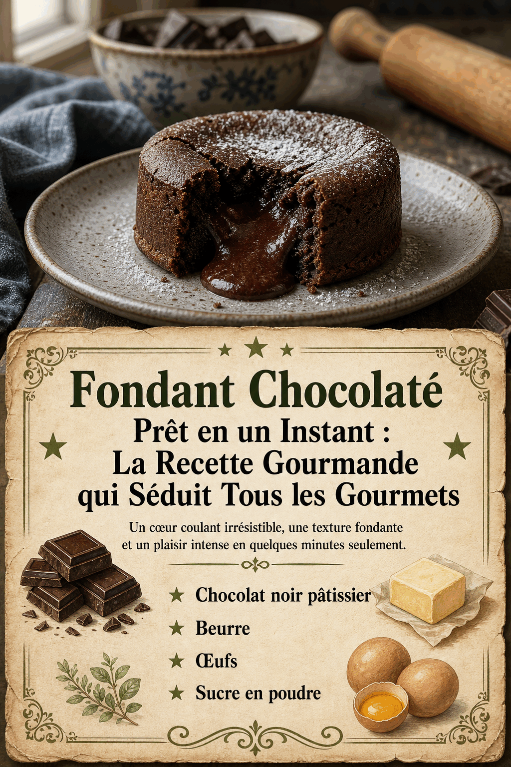 Fondant Chocolaté Prêt en un Instant : La Recette Gourmande qui Séduit Tous les Gourmets