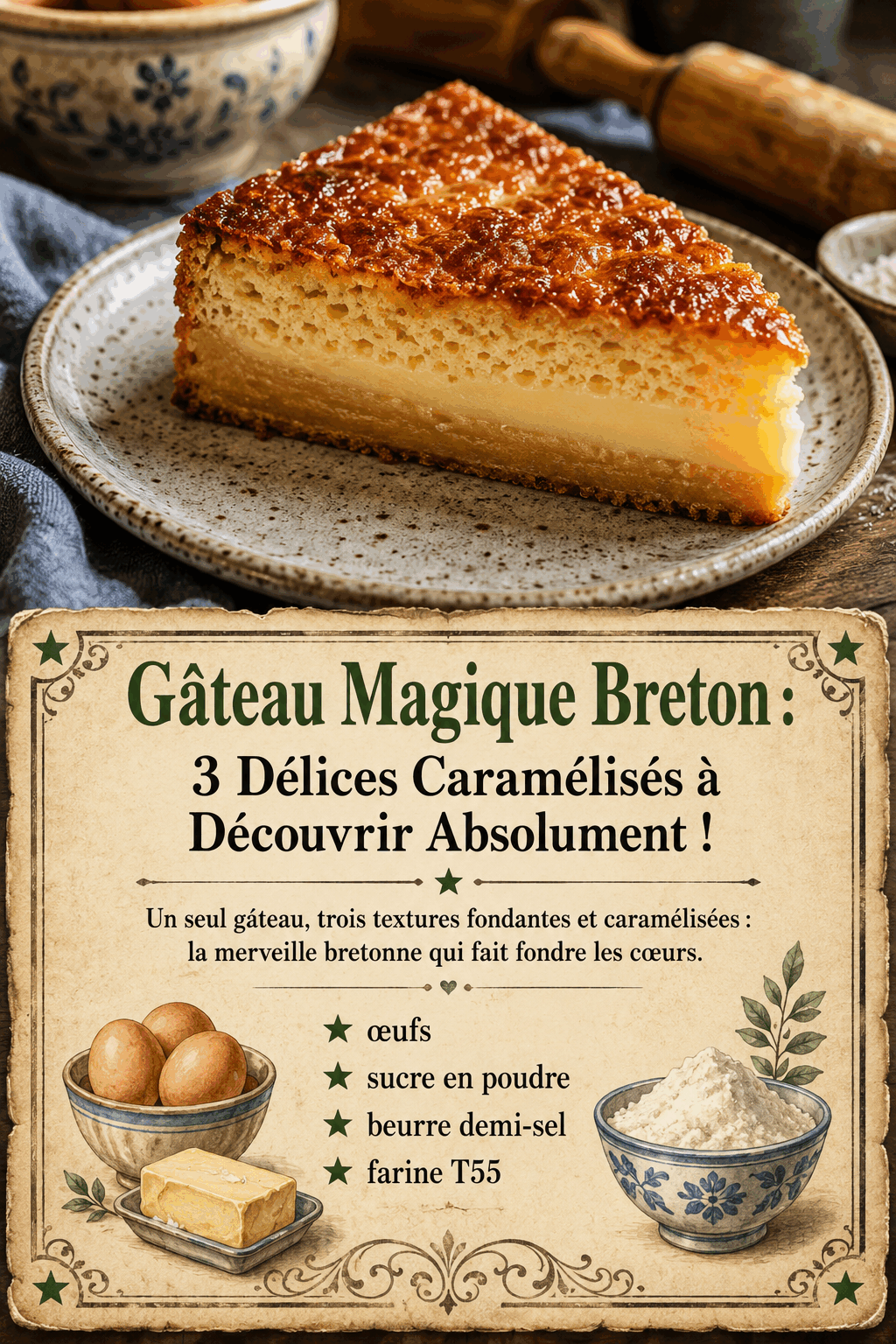Gâteau Magique Breton : 3 Délices Caramélisés à Découvrir Absolument !