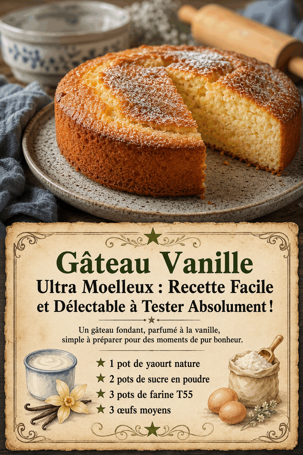 Gâteau Vanille Ultra Moelleux : Recette Facile et Délectable à Tester Absolument !