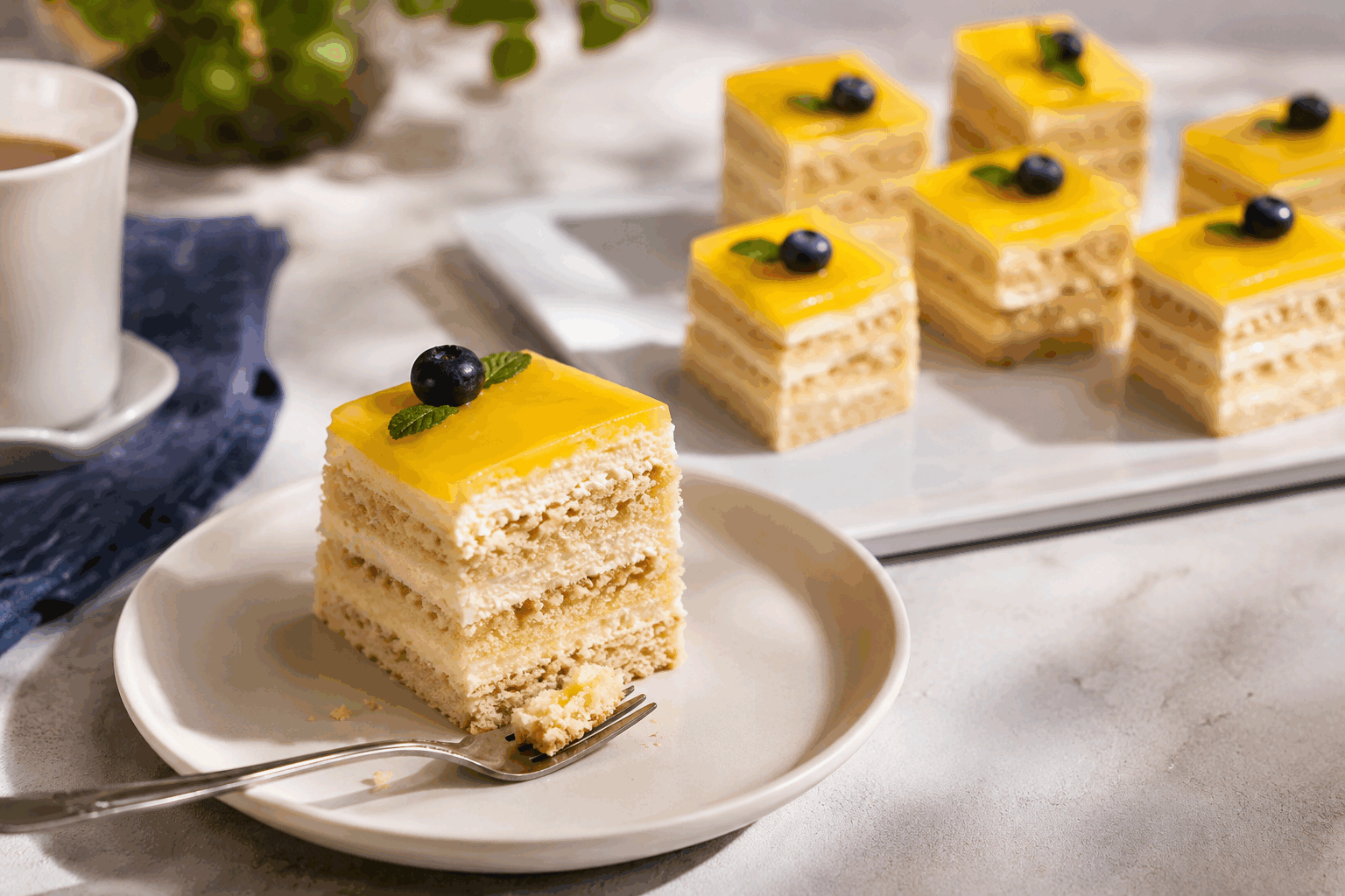 Gâteau au citron express : 5 minutes de préparation pour un dessert qui fond en bouche 🍋👌 Description Ce gâteau au citron express est un dessert léger et fondant, au goût acidulé et délicat. Rapide à préparer, il convient parfaitement aux pauses gourmandes improvisées ou aux fins de repas conviviales. Sa texture moelleuse et sa saveur fraîche en font un incontournable facile à réaliser. Informations Temps de préparation : 5 minutes Temps de cuisson : 30 minutes Nombre de portions : 6 personnes Difficulté : Facile Ingrédients Pâte à gâteau 150 g de farine 120 g de sucre en poudre 3 œufs 100 ml d’huile de tournesol (ou neutre) 120 ml de lait 1 sachet de levure chimique (10 g) Le zeste finement râpé d’un citron bio Le jus d’un citron 1 pincée de sel Préparation Préchauffe le four à 180°C (chaleur statique ou 160°C chaleur ventilée). Dans un saladier, casse les œufs puis fouette-les avec le sucre jusqu’à ce que le mélange blanchisse et devienne mousseux. Ajoute le jus de citron, le zeste, l’huile et le lait. Mélange bien pour homogénéiser. Incorpore la farine tamisée avec la levure et la pincée de sel. Mélange délicatement jusqu’à obtenir une pâte lisse et sans grumeaux. Verse la pâte dans un moule à cake ou rond (beurré et fariné ou recouvert de papier cuisson). Enfourne pour environ 30 minutes. Vérifie la cuisson en plantant la lame d’un couteau : elle doit ressortir propre. Laisse refroidir dans le moule 10 minutes avant de démouler sur une grille pour que le gâteau conserve son moelleux. Astuces Utilise un citron bio pour bénéficier des zestes sans risque de pesticides. Pour un goût plus intense, ajoute un peu de mascarpone ou de yaourt nature à la pâte. Si tu as du temps, laisse reposer la pâte 10 minutes avant d’enfourner, cela améliore la texture. Conserve le gâteau dans une boîte hermétique à température ambiante pendant 2 jours maximum pour préserver sa fraîcheur. Service Sers ce gâteau au citron express tel quel pour un goûter simple ou accompagne-le d’un coulis de fruits rouges ou d’une crème chantilly légère. Il est idéal pour clôturer un repas printanier ou pour une pause sucrée pleine de fraîcheur.