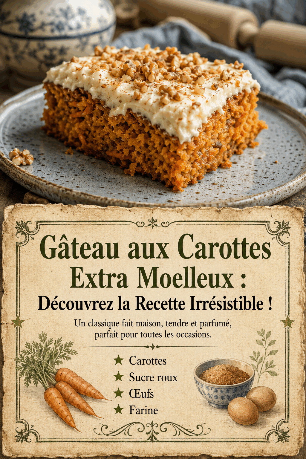 Gâteau aux Carottes Extra Moelleux : Découvrez la Recette Irrésistible !