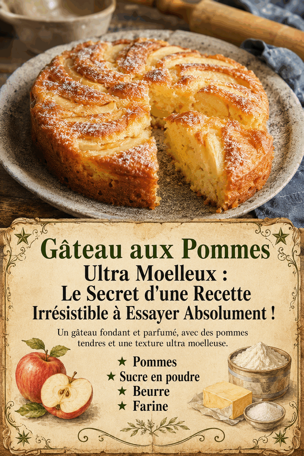 Gâteau aux Pommes Ultra Moelleux : Le Secret d'une Recette Irrésistible à Essayer Absolument !