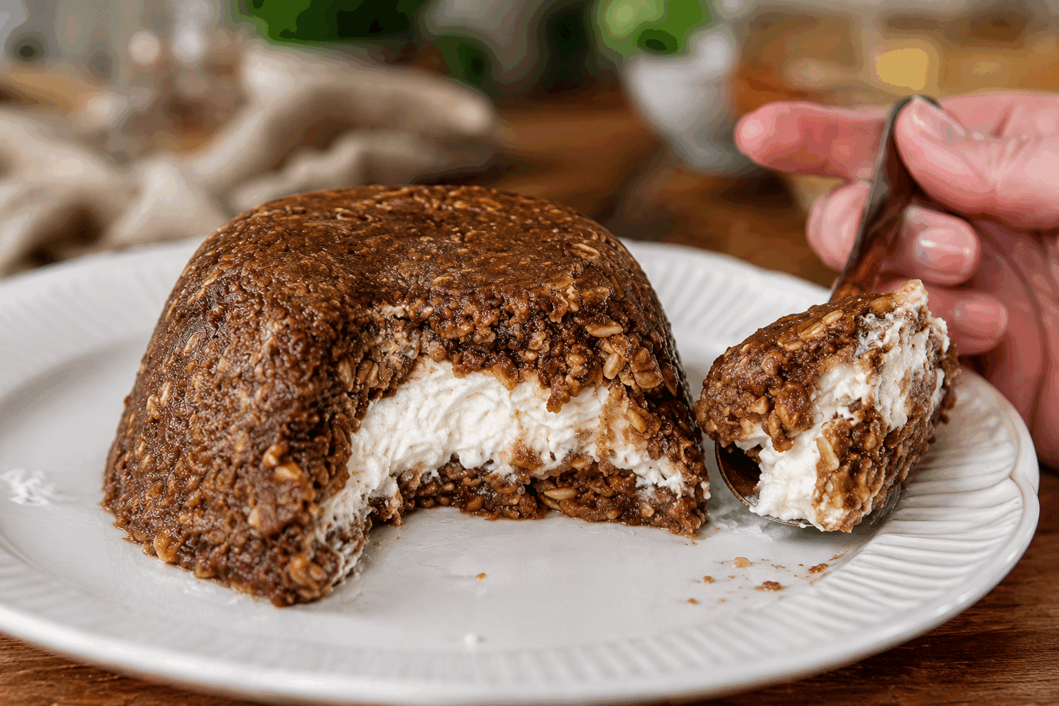 Gâteau moelleux aux flocons d’avoine, 5 ingrédients et sans sucre ajouté 😍 Description Ce gâteau moelleux aux flocons d’avoine est une douceur naturelle, idéale pour ceux qui souhaitent une pâtisserie simple et saine. Avec seulement cinq ingrédients et sans sucre ajouté, il offre un équilibre parfait entre texture tendre et saveur légèrement sucrée grâce aux dattes et à la banane. Parfait pour un goûter gourmand ou un petit-déjeuner léger, il plaira à toute la famille. Informations Temps de préparation : 15 minutes Temps de cuisson : 30 minutes Nombre de portions : 8 parts Difficulté : Facile Ingrédients Pour le gâteau 150 g de flocons d’avoine 2 bananes mûres 100 g de dattes dénoyautées 2 œufs 1 cuillère à café de levure chimique 1 pincée de sel Préparation Préchauffe le four à 180°C (chaleur tournante de préférence). Fais tremper les dattes dans un peu d’eau chaude pendant 10 minutes pour les attendrir. Mixe les flocons d’avoine dans un blender pour obtenir une farine légèrement granuleuse. Dans un saladier, écrase les bananes à la fourchette jusqu’à obtenir une purée homogène. Ajoute les œufs à la purée de banane, puis incorpore la levure chimique, le sel et la farine d’avoine. Mélange bien. Égoutte les dattes, mixe-les en purée et incorpore-les à la préparation. Verse la pâte dans un moule à cake ou un moule rond préalablement graissé ou recouvert de papier cuisson. Enfourne et laisse cuire environ 30 minutes. Vérifie la cuisson en piquant la lame d’un couteau au centre : elle doit ressortir sèche. Laisse tiédir avant de démouler et de découper en parts. Astuces Utilise des bananes bien mûres pour une meilleure douceur naturelle et une texture moelleuse. Remplace les dattes par des raisins secs ou des abricots secs réhydratés pour varier les saveurs. Pour une texture encore plus moelleuse, ajoute une cuillère à soupe de yaourt nature ou de compote de pommes sans sucre. Conserve le gâteau dans une boîte hermétique à température ambiante pendant 2 à 3 jours ou au frais pour prolonger sa fraîcheur. Service Servez ce gâteau moelleux aux flocons d’avoine au petit-déjeuner accompagné d’un yaourt nature ou d’un fruit frais. Il est également parfait pour un goûter sain et rassasiant. Présentez-le simplement découpé en parts, éventuellement saupoudré d’un peu de cannelle pour une touche parfumée.