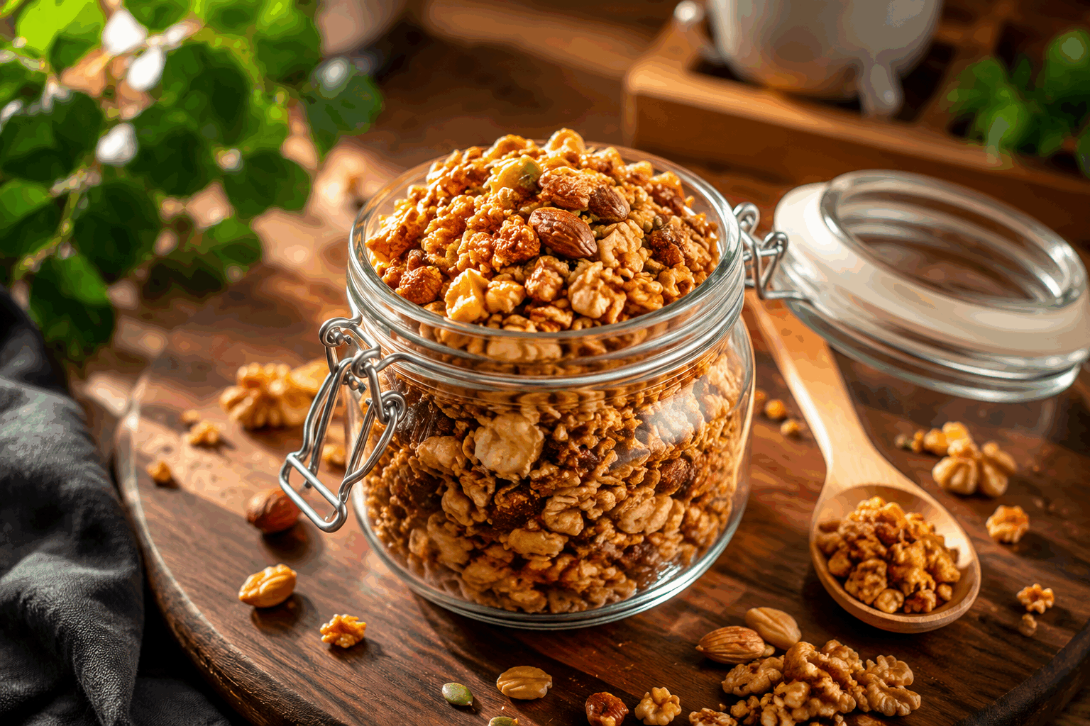 Granola maison sans sucre et sans four en 5 minutes, le petit déjeuner parfait ✨