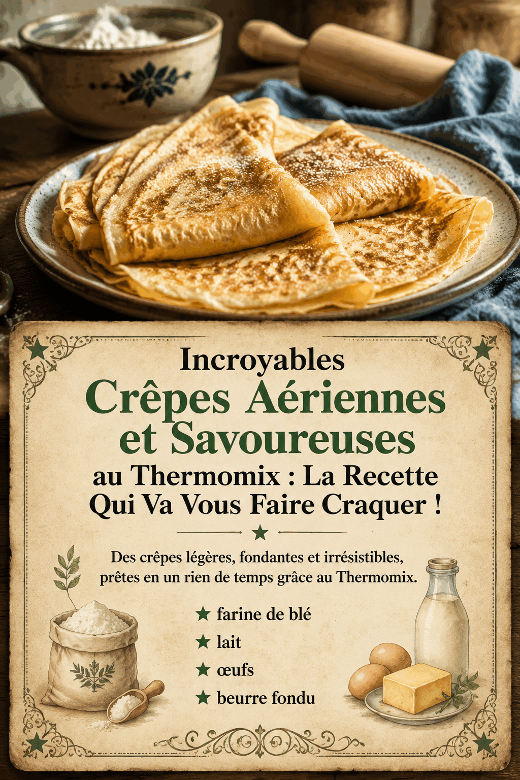 Incroyables Crêpes Aériennes et Savoureuses au Thermomix : La Recette Qui Va Vous Faire Craquer !