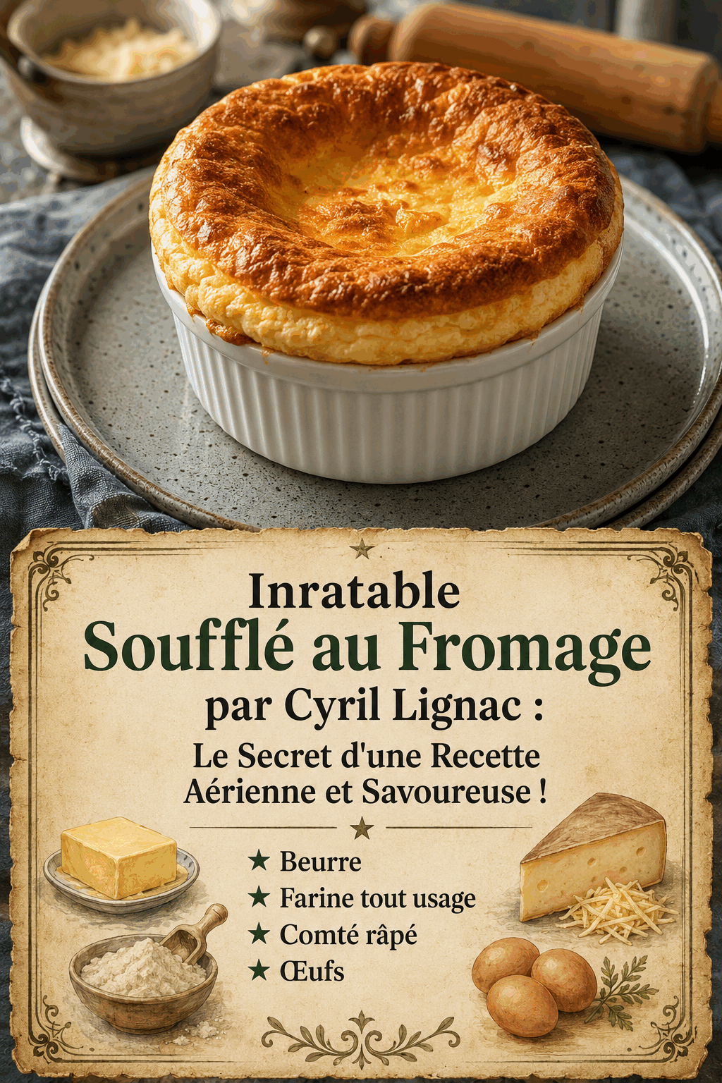 Inratable Soufflé au Fromage par Cyril Lignac : Le Secret d&rsquo;une Recette Aérienne et Savoureuse !