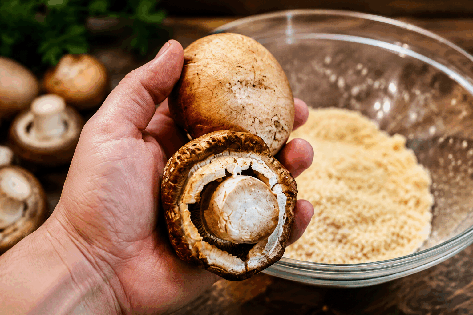 Je mélange farine et champignons en 5 minutes, le résultat va vous étonner ! 👌✨ Description Ce plat express combine la simplicité de la farine avec la richesse umami des champignons pour créer une préparation savoureuse et surprenante. Facile et rapide, cette recette tient ses promesses avec une texture moelleuse et un goût intense, parfait pour un dîner improvisé ou une entrée gourmande. Informations Temps de préparation : 5 minutes Temps de cuisson : 15 minutes Nombre de portions : 4 Difficulté : Facile Ingrédients Pour la pâte 150 g de farine de blé 2 œufs 200 ml de lait 1 cuillère à soupe d’huile d’olive 1 pincée de sel Pour la garniture aux champignons 300 g de champignons de Paris frais 1 gousse d’ail 1 échalote 20 g de beurre Sel et poivre du moulin Quelques brins de persil frais Préparation Rince et émince les champignons, hache finement l’ail et l’échalote. Fais chauffer le beurre dans une poêle à feu moyen, ajoute l’ail et l’échalote, fais revenir 2 minutes sans coloration. Ajoute les champignons, sale, poivre et fais sauter jusqu’à ce qu’ils rendent leur eau et soient légèrement dorés, environ 8 minutes. Hors du feu, ajoute le persil ciselé. Dans un saladier, mélange la farine et le sel. Creuse un puits, casse les œufs, puis incorpore progressivement le lait en fouettant pour éviter les grumeaux. Ajoute l’huile d’olive et mélange bien jusqu’à obtenir une pâte lisse. Verse la moitié de la pâte dans une poêle antiadhésive chaude et huilée, répartis uniformément. Cuis une fine crêpe à feu moyen pendant 2 minutes, retourne-la et laisse cuire encore 1 minute. Étale les champignons sautés sur la crêpe, puis recouvre avec le reste de pâte. Laisse cuire à feu doux 3 à 4 minutes jusqu’à ce que la pâte soit bien prise et dorée. Glisse la préparation sur une assiette, découpe en parts et sers immédiatement pour profiter de toute la fraîcheur des champignons. Astuces Choisis des champignons bien fermes et frais pour un meilleur goût et une belle texture. Ne surcharge pas ta poêle pour permettre aux champignons de bien dorer et d’éviter qu’ils cuisent dans leur eau. Pour une version plus gourmande, ajoute une noix de crème fraîche ou un peu de fromage râpé avant de recouvrir la garniture. La pâte peut être préparée à l’avance et conservée au réfrigérateur pendant 1 heure pour améliorer sa tenue. Service Présente ce plat comme une entrée chaleureuse ou un plat léger accompagné d’une salade verte croquante. Il convient parfaitement pour un repas rapide en semaine ou un apéritif dînatoire convivial. Un verre de vin blanc sec se mariera idéalement avec les saveurs boisées des champignons.