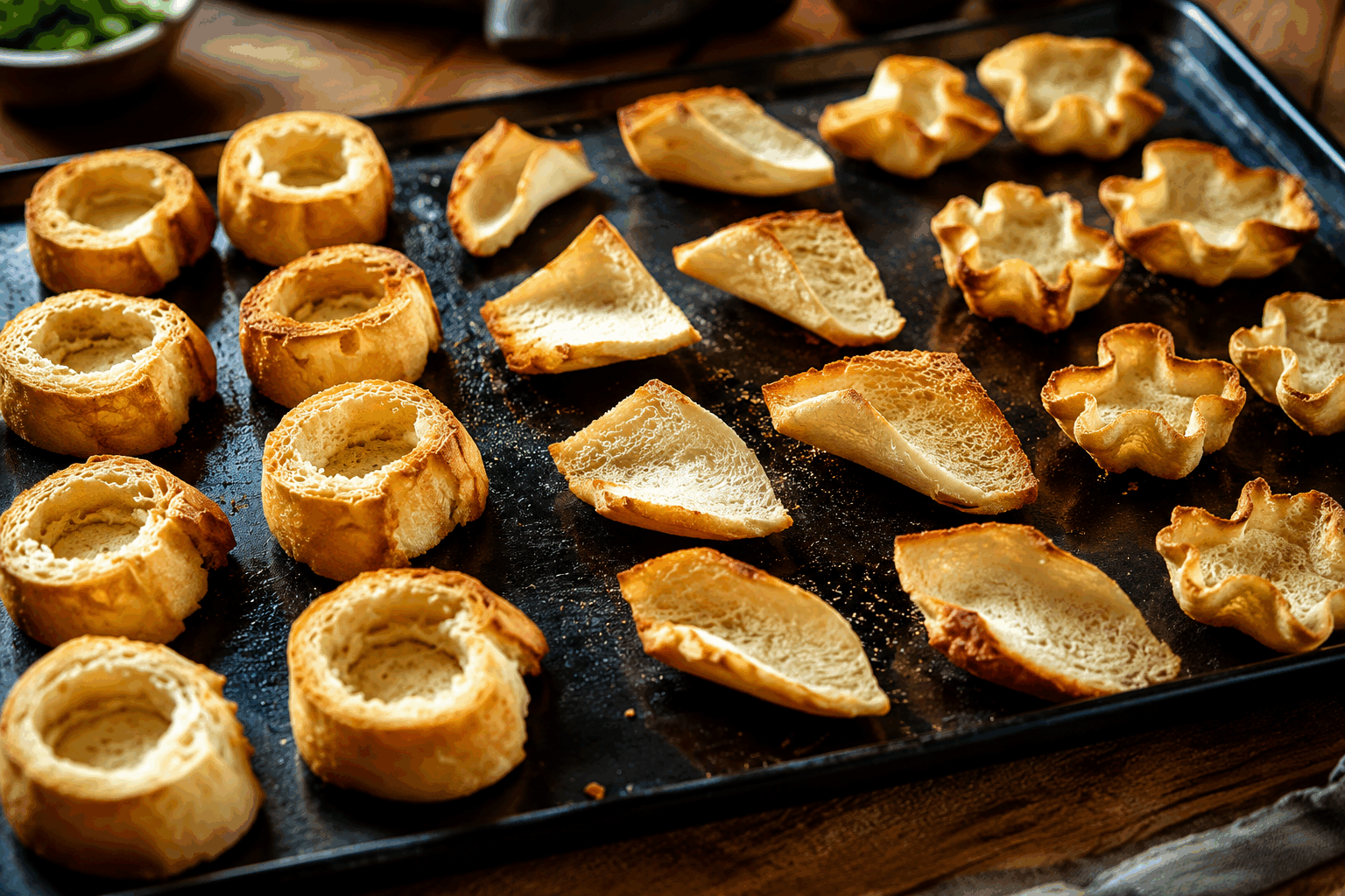 Je n’aurais jamais cru faire des tartelettes sans pâte avec juste du pain, un secret hyper simple 😍 Description Ces tartelettes sans pâte revisitées utilisent du pain rassis pour former une base croustillante et dorée, garnie d’ingrédients savoureux. Faciles à préparer, elles sont parfaites pour un apéritif original ou un brunch convivial, surprenant par leur texture légère et leur goût généreux. Une astuce simplissime qui transforme un ingrédient du quotidien en une gourmandise raffinée. Informations Temps de préparation : 15 minutes Temps de cuisson : 20 minutes Nombre de portions : 6 tartelettes Difficulté : Facile Ingrédients Pour la base en pain 6 tranches de pain de campagne (pain un peu rassis de préférence) 2 cuillères à soupe d’huile d’olive 1 gousse d’ail Pour la garniture 150 g de fromage frais (type ricotta ou fromage de chèvre frais) 100 g de tomates cerises 50 g de jambon cru ou de lardons fumés 1 cuillère à soupe de basilic frais ciselé Poivre du moulin Une pincée de sel Préparation Préchauffe le four à 200°C (chaleur tournante de préférence). Épluche la gousse d’ail et frotte-en le fond et les bords de chaque tranche de pain pour parfumer. Découpe chaque tranche en cercles ou formes de la taille de tes moules à tartelettes. Badigeonne légèrement chaque tranche d’huile d’olive des deux côtés et dépose-les dans les moules en appuyant pour qu’elles épousent la forme. Enfourne pour 8 à 10 minutes jusqu’à ce que le pain soit doré et croustillant, puis laisse tiédir. Pendant ce temps, lave et coupe les tomates cerises en deux, hache le jambon ou les lardons. Mélange le fromage frais avec le basilic, un peu de poivre et une pincée de sel. Répartis le mélange de fromage sur les fonds de pain, puis ajoute les tomates et le jambon dessus. Remets au four 8 à 10 minutes pour réchauffer la garniture et légèrement gratiner le dessus. Sers tiède, décoré d’un peu de basilic frais si tu en as. Astuces Utilise du pain un peu rassis pour que la base soit bien croustillante après cuisson. Tu peux varier les garnitures : légumes grillés, champignons sautés ou fromage râpé selon tes envies. Pour un goût plus relevé, ajoute une pointe de piment d’Espelette au fromage frais. Si tu n’as pas de moules à tartelettes, utilise un plat à muffins ou forme des bords avec le pain pour contenir la garniture. Service Présente ces tartelettes en entrée ou à l’apéritif, accompagnées d’une salade verte légèrement vinaigrée. Elles raviront tes invités par leur originalité et leur simplicité. Parfaites aussi pour un brunch ou un déjeuner léger, à déguster tiède pour profiter pleinement des saveurs.