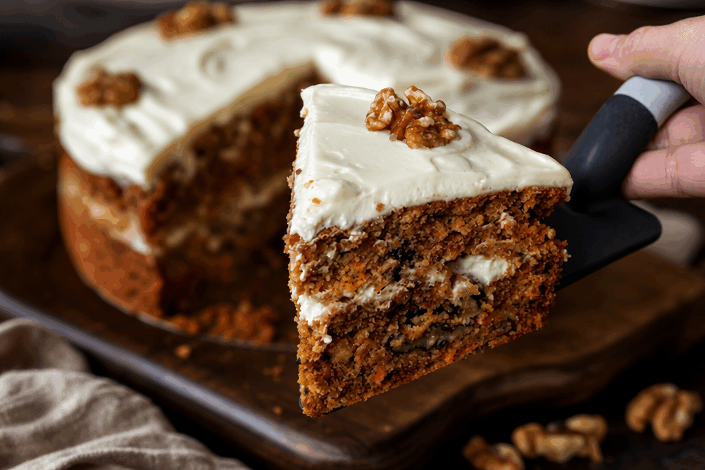 Je te révèle le secret d’un carrot cake moelleux et fondant comme chez mamie 😋👌 Description Ce carrot cake est un gâteau moelleux et fondant qui rappelle la douceur des recettes traditionnelles de nos grands-mères. Parfumé aux épices délicates et garni d’un glaçage au fromage frais, il combine la fraîcheur des carottes râpées à la richesse d’une texture légère et fondante. Idéal pour une pause gourmande ou une occasion spéciale, il surprendra par son authenticité et son équilibre parfait. Informations Temps de préparation : 25 minutes Temps de cuisson : 45 minutes Nombre de portions : 8 personnes Difficulté : Moyenne Ingrédients Pour le gâteau 250 g de carottes râpées finement 180 g de farine de blé 150 g de sucre roux 120 ml d’huile végétale (tournesol ou colza) 3 œufs 100 g de noix hachées (facultatif) 1 sachet de levure chimique (environ 11 g) 1 cuillère à café de bicarbonate de soude 2 cuillères à café de cannelle en poudre 1/2 cuillère à café de muscade râpée 1 pincée de sel Pour le glaçage 200 g de fromage frais type Philadelphia ou mascarpone 40 g de beurre mou 80 g de sucre glace 1 cuillère à café d’extrait de vanille Le zeste râpé d’un demi-citron (facultatif) Préparation Préchauffe le four à 170°C (chaleur statique de préférence). Dans un grand saladier, fouette les œufs avec le sucre roux jusqu’à ce que le mélange devienne pâle et légèrement mousseux. Ajoute l’huile en filet tout en continuant de battre pour bien l’incorporer. Dans un autre bol, tamise la farine, la levure, le bicarbonate, les épices, la pincée de sel et mélange bien ces ingrédients secs. Incorpore progressivement les ingrédients secs aux œufs sans trop travailler la pâte pour éviter qu’elle ne devienne trop dense. Ajoute les carottes râpées et les noix hachées, mélange délicatement à la spatule jusqu’à obtention d’une pâte homogène. Verse la préparation dans un moule à manqué ou à gâteau rond beurré et fariné (environ 22 cm de diamètre) ou chemisé de papier cuisson. Enfourne pour 40 à 45 minutes. Vérifie la cuisson en insérant la lame d’un couteau, elle doit ressortir sèche. Laisse le gâteau tiédir, puis démoule-le délicatement sur une grille pour qu’il refroidisse complètement. Pour le glaçage, travaille le beurre mou avec le fromage frais jusqu’à obtenir une consistance crémeuse. Incorpore petit à petit le sucre glace et l’extrait de vanille (et le zeste de citron si utilisé), jusqu’à un mélange lisse et facile à étaler. Étale le glaçage uniformément sur le gâteau froid à l’aide d’une spatule. Réserve le carrot cake au frais pendant au moins 1 heure avant de servir pour que le glaçage raffermisse. Astuces Privilégie les carottes fraîches et bien râpées pour préserver la texture moelleuse du gâteau. Ne travaille pas trop la pâte après l’ajout de la farine pour garder un maximum de légèreté. Le bicarbonate de soude associé à la levure chimique apporte un moelleux incomparable, ne saute pas cette étape. Conserve le gâteau au frais sous cloche ou film alimentaire pour maintenir le glaçage bien frais et la texture fondante. Service Servez ce carrot cake bien frais, découpé en parts régulières, accompagné d’un thé noir ou d’un café. Parfait pour un goûter convivial, une réunion de famille ou une pause gourmande à tout moment. Il se marie à merveille avec quelques noix concassées ou une touche de cannelle saupoudrée juste avant dégustation.