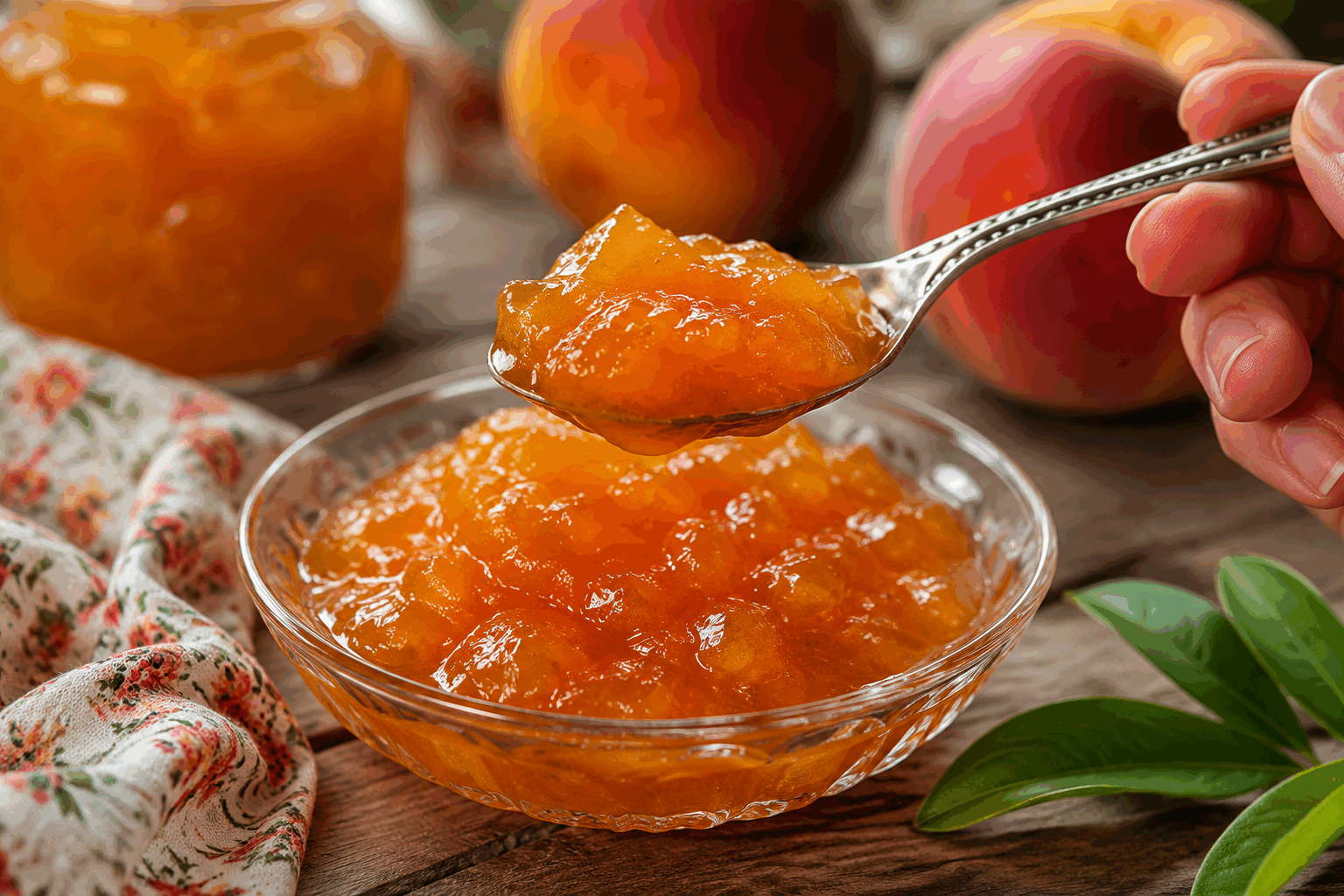 La confiture de pêches de mamie : prête en 10 minutes, un délice qui fond dans la bouche ✨ Description Cette confiture de pêches artisanale, inspirée des recettes traditionnelles de nos grands-mères, dévoile une texture fondante et un goût doux et fruité. Très rapide à préparer, elle conserve toute la fraîcheur et la saveur délicate des pêches, idéale pour accompagner vos tartines du matin ou sublimer un yaourt nature. Informations Temps de préparation : 5 minutes Temps de cuisson : 10 minutes Nombre de portions : 4 pots (environ 800 ml) Difficulté : Facile Ingrédients Pour la confiture 1 kg de pêches mûres (environ 6 à 8 pièces) 600 g de sucre cristal 1 citron (jus et zestes) 1 gousse de vanille (facultatif) 2 cuillères à soupe d'eau Préparation Lave les pêches, épluche-les, dénoyaute-les puis coupe-les en morceaux réguliers. Mets les morceaux de pêche dans une casserole avec le sucre, le jus et les zestes du citron, la gousse de vanille fendue en deux, et l'eau. Fais chauffer à feu moyen en remuant doucement jusqu’à dissolution complète du sucre. Laisse cuire 10 minutes à feu vif, en remuant régulièrement, jusqu'à épaississement de la préparation et obtention d’une texture légèrement sirupeuse. Retire la gousse de vanille, puis verse immédiatement la confiture encore chaude dans des pots stérilisés. Ferme les pots et retourne-les quelques minutes pour stériliser le couvercle. Laisse refroidir à température ambiante avant de stocker dans un endroit frais et à l'abri de la lumière. Astuces Choisis des pêches bien mûres pour un maximum de douceur et de parfum. Pour une texture plus lisse, mixe la confiture quelques instants avant de la mettre en pots. La vanille peut être remplacée par une cuillère à café de cannelle pour une variante parfumée. Conserve la confiture au réfrigérateur après ouverture pour prolonger sa fraîcheur. Service Sers cette confiture de pêches sur des tartines de pain frais, accompagnée d'un beurre doux ou de fromage frais. Elle est parfaite au petit-déjeuner, au goûter, ou comme touche sucrée dans un yaourt nature ou une panna cotta. Idéale aussi pour les repas d’été, elle évoque la douceur des après-midis ensoleillés chez mamie.