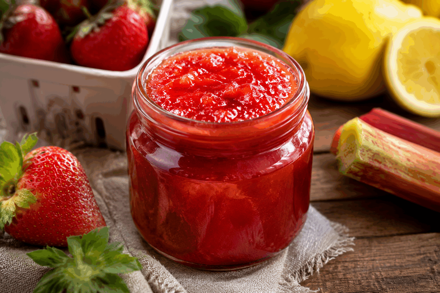 La confiture fraises-rhubarbe de grand-mère en 5 minutes, un goût qui séduit à coup sûr 🍓👌 Description Cette confiture allie la douceur des fraises à l'acidité caractéristique de la rhubarbe, pour un équilibre parfait en bouche. Rapide à préparer, elle rappelle les saveurs authentiques des confitures maison d’antan, idéale pour les petits-déjeuners ensoleillés ou les goûters gourmands. Sa texture légèrement gélifiée et son goût fruité en font un classique intemporel, apprécié de tous. Informations Temps de préparation : 5 minutes Temps de cuisson : 5 minutes Nombre de portions : Environ 4 pots (250 ml chacun) Difficulté : Facile Ingrédients Pour la confiture 500 g de fraises fraîches 400 g de rhubarbe fraîche 600 g de sucre cristallisé 1 cuillère à soupe de jus de citron 1 sachet de pectine (facultatif pour accélérer la prise) Préparation Lave soigneusement les fraises, équeute-les, puis coupe-les en morceaux moyens. Épluche la rhubarbe et détaille-la en petits tronçons d’environ 1 cm. Mets les fraises, la rhubarbe, le sucre et le jus de citron dans une grande casserole ou une bassine à confiture. Si tu utilizes de la pectine, ajoute-la maintenant en suivant les indications du sachet. Fais chauffer à feu vif tout en remuant régulièrement pour bien dissoudre le sucre. Dès l’ébullition, compte 5 minutes de cuisson en remuant souvent pour éviter que cela n’attache. Effectue le test de la goutte froide : verse une petite goutte de confiture sur une assiette froide. Si elle se fige légèrement, la confiture est prête. Verse immédiatement dans des pots stérilisés, ferme-les bien et retourne-les quelques minutes pour assurer la bonne fermeture hermétique. Astuces Choisis toujours des fraises bien mûres pour maximiser la saveur sucrée naturelle. La rhubarbe apporte de l’acidité, n’hésite pas à ajuster la quantité de sucre selon ton goût. Pour une texture plus rustique, écrase partiellement les fruits avec un pilon ou une cuillère après cuisson. Conserve les pots au frais après ouverture et consomme-les dans les 3 semaines pour un maximum de fraîcheur. Service Déguste cette confiture sur du pain frais, des tartines beurrées ou accompagne-la d’un yaourt nature. Elle est parfaite au petit-déjeuner, pour garnir des crêpes ou même agrémenter un fromage blanc en dessert. Son goût équilibré séduira petits et grands à coup sûr !