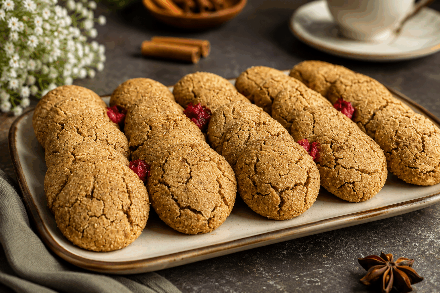 La ghriba bahla fondante de ma grand-mère, prête en 10 minutes seulement 😍 Description La ghriba bahla est un délicieux biscuit marocain sablé, connu pour sa texture fondante et légèrement granuleuse, qui fond littéralement en bouche. Cette recette traditionnelle transmise de génération en génération est simple, rapide à préparer et idéale pour accompagner un thé à la menthe ou un café lors d’une pause gourmande. Informations Temps de préparation : 10 minutes Temps de cuisson : 15 minutes Nombre de portions : 20 pièces Difficulté : Facile Ingrédients Pour la pâte 250 g de farine 125 g de beurre fondu 150 g de sucre en poudre 1 cuillère à café de levure chimique 1 cuillère à café de vanille liquide 1 pincée de sel 100 g d’amandes entières émondées Préparation Préchauffe le four à 160°C (chaleur statique). Dans un saladier, mélange la farine tamisée, le sucre, la levure chimique et la pincée de sel. Ajoute le beurre fondu et la vanille liquide, puis amalgame rapidement du bout des doigts jusqu’à obtenir une pâte sableuse homogène. Forme des boules de pâte de la taille d’une noix, puis aplatis-les légèrement pour obtenir une forme ronde et plate. Dépose une amande entière au centre de chaque biscuit et appuie légèrement pour qu’elle adhère. Place les biscuits sur une plaque recouverte de papier cuisson en les espaçant. Enfourne pour 15 minutes, la surface doit rester claire avec une légère dorure sous les biscuits. Laisse tiédir à la sortie du four, puis décolle délicatement avec une spatule. Astuces Ne travaille pas trop la pâte pour conserver la texture fondante et sablée de la ghriba. Utilise des amandes de bonne qualité pour un meilleur goût et une belle présentation. Conserve les biscuits dans une boîte hermétique pour préserver leur fraîcheur plusieurs jours. Si tu veux varier, ajoute une touche de fleur d’oranger à la pâte pour un parfum plus authentique. Service Serre ces ghribas bahla avec un thé vert à la menthe fraîche, idéalement lors d’une réunion familiale ou d’un moment convivial entre amis. Présente-les sur un joli plateau avec quelques feuilles de menthe pour une touche d’élégance et de fraîcheur.