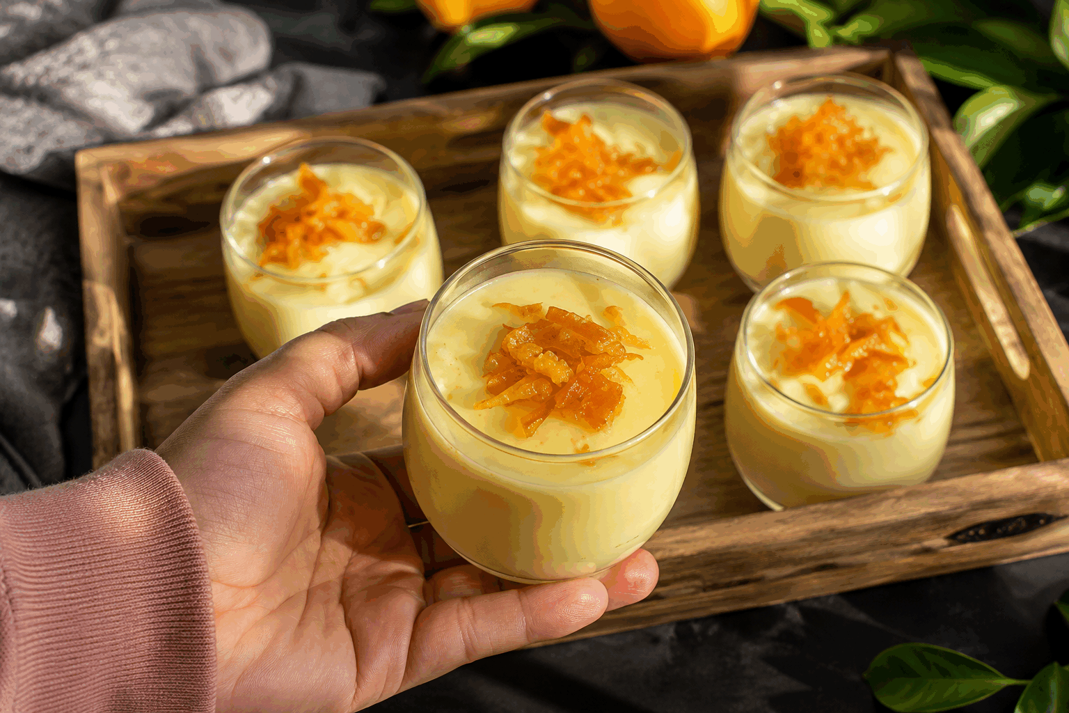 La mousse à l’orange légère et fondante prête en 5 minutes, un vrai nuage en bouche ✨ Description Cette mousse à l’orange est une douceur aérienne et rafraîchissante, alliant la vivacité des agrumes à une texture légère et fondante. Rapide à réaliser, elle est parfaite pour terminer un repas sur une note fruitée et délicate, en toute simplicité. Sa préparation express en seulement cinq minutes en fait un dessert idéal pour les occasions improvisées, sans renoncer à l’élégance et au goût. Informations Temps de préparation : 5 minutes Temps de cuisson : 0 minute Nombre de portions : 4 personnes Difficulté : Facile Ingrédients Pour la mousse à l’orange 250 ml de jus d’orange frais (environ 2 oranges) 3 feuilles de gélatine (ou 1 cuillère à café d’agar-agar) 150 g de fromage blanc 0% ou fromage frais type ricotta pour plus de douceur 40 g de sucre en poudre 1 blanc d’œuf Le zeste fin d’une orange non traitée Préparation Fais ramollir les feuilles de gélatine dans un bol d’eau froide pendant 5 minutes. Si tu utilises l’agar-agar, prépare-le selon les instructions du paquet. Chauffe doucement environ 50 ml de jus d’orange dans une petite casserole sans faire bouillir. Essore la gélatine ramollie et ajoute-la dans le jus chaud. Remue jusqu’à dissolution complète. Mélange le reste du jus d’orange, le fromage blanc, le sucre et le zeste d’orange dans un saladier. Incorpore le mélange gélatine-jus d’orange au saladier, en remuant bien pour homogénéiser. Monte le blanc d’œuf en neige ferme avec une pincée de sel. Incorpore délicatement le blanc en neige à la préparation orange-fromage blanc avec une spatule, en soulevant la masse pour conserver la légèreté. Répartis la mousse dans des ramequins ou verrines et place-les au réfrigérateur pendant au moins 1 heure pour que la mousse prenne bien. Astuces Utilise des oranges bio pour obtenir un zeste parfumé sans pesticides. Pour une version plus aérienne, tu peux remplacer le fromage blanc par de la crème chantilly légère. Si tu n’as pas de gélatine, l’agar-agar est une bonne alternative végétale, mais veille à bien suivre les instructions pour une prise parfaite. Ne bats pas trop le blanc en neige afin qu’il reste souple et intègre bien à la mousse. Service Sers la mousse à l’orange bien fraîche, décorée d’un petit zeste d’orange ou d’une feuille de menthe pour un contraste visuel et aromatique. Elle accompagne parfaitement un café ou un thé en fin de repas ou un goûter léger et parfumé.