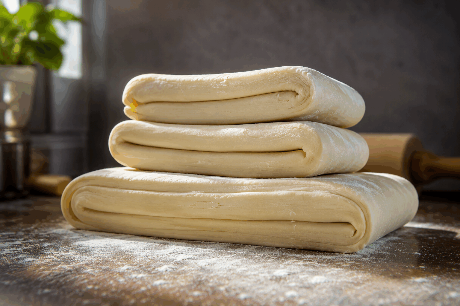 La pâte feuilletée inversée maison en 5 minutes, le secret des pros à découvrir 🔥 Description La pâte feuilletée inversée est une variante du feuilletage classique, réputée pour sa texture particulièrement légère, croustillante et son développement remarquable à la cuisson. Cette recette maison express en 5 minutes vous révèle un secret de professionnels pour maîtriser un feuilletage bien feuilleté et savoureux, idéal pour toutes sortes de viennoiseries et pâtisseries gourmandes. Informations Temps de préparation : 5 minutes Temps de cuisson : 25 minutes Nombre de portions : 8 pièces / tartes individuelles Difficulté : Moyenne Ingrédients Pour la pâte feuilletée inversée 250 g de farine T45 5 g de sel fin 150 g de beurre doux très froid 125 ml d’eau froide 1 cuillère à soupe de vinaigre blanc ou de jus de citron Préparation Mélange la farine, le sel, l’eau froide et le vinaigre dans un saladier jusqu’à obtenir une pâte homogène mais non pétrie — il faut éviter de trop travailler la pâte. Étale le beurre froid en une plaque fine entre deux feuilles de papier cuisson, puis place-le au centre de la pâte façonnée en rectangle plus grand que le beurre. Referme les bords de la pâte autour du beurre pour l’enfermer complètement, puis étale délicatement en un long rectangle. Plie la pâte en trois (comme un portefeuille), tourne d’un quart de tour, puis étale à nouveau en rectangle. Répète ce pliage et ce tour une deuxième fois pour bien incorporer le beurre et créer les couches distinctes de la pâte feuilletée inversée. Enveloppe la pâte dans un film plastique et place au réfrigérateur au moins 30 minutes avant de l’utiliser pour laisser reposer le gluten et faciliter le feuilletage. Préchauffe le four à 200°C. Découpe la pâte selon la recette désirée et enfourne sur une plaque recouverte de papier cuisson pendant environ 20 à 25 minutes, jusqu’à ce que la pâte soit bien dorée et croustillante. Astuces Travaille rapidement la pâte pour éviter que le beurre ne fonde, ce qui nuirait au feuilletage. Le vinaigre ou le jus de citron rendent la pâte plus souple et permettent un meilleur développement des couches. Si tu manques de temps, le repos au réfrigérateur peut être réduit, mais idéalement il doit être d’au moins 30 minutes. Pour un pliage encore plus efficace, utilise un rouleau à pâtisserie froid et fariné. Service Utilise cette pâte feuilletée inversée pour confectionner des viennoiseries comme des croissants ou pains au chocolat, ou pour réaliser des fonds de tarte salés et sucrés. Accompagne-la d’une salade fraîche pour un repas léger ou d’une crème pâtissière pour un dessert gourmand. Elle est parfaite pour impressionner lors d’occasions spéciales ou pour un petit plaisir maison rapide et délicieux.