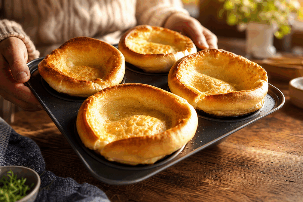 La recette du Yorkshire pudding à 1€ qui va révolutionner vos dîners 🔥 Description Le Yorkshire pudding est une spécialité anglaise traditionnelle, légère et croustillante à l’extérieur, moelleuse à l’intérieur. Sa pâte simple à base de farine, œufs et lait gonfle délicieusement à la cuisson, parfait pour accompagner des plats en sauce comme un rôti de viande. Cette recette économique et facile à réaliser pour moins d’1€ promet de redonner du peps à vos repas familiaux ou entre amis. Informations Temps de préparation : 10 minutes Temps de cuisson : 20 minutes Nombre de portions : 4 pièces Difficulté : Facile Ingrédients Pour la pâte 120 g de farine de blé 2 gros œufs 150 ml de lait entier 1 pincée de sel 30 ml d'huile végétale (tournesol ou colza) ou de graisse de bœuf pour la cuisson Préparation Préchauffe le four à 220°C, en position chaleur tournante si possible, et place un moule à muffins ou un plat à pudding avec un peu d’huile ou de graisse dans chaque cavité pour chauffer. Dans un saladier, fouette la farine et le sel, ajoute les œufs un à un en mélangeant bien. Incorpore le lait progressivement pour obtenir une pâte lisse et fluide, sans grumeaux. Laisse reposer la pâte à température ambiante pendant 10 minutes pour obtenir un meilleur gonflant. Sors le moule chaud du four et verse rapidement la pâte dans chaque cavité en remplissant aux trois quarts. Remets immédiatement au four et fais cuire 20 minutes sans ouvrir la porte, jusqu’à ce que les puddings soient bien gonflés, dorés et croustillants. Sors les puddings du four, démoule-les délicatement et sers-les sans attendre pour profiter de leur texture optimale. Astuces Utilise toujours un moule très chaud avec suffisamment de matière grasse pour que la pâte gonfle bien. Ne ouvre pas la porte du four pendant la cuisson pour éviter que les puddings ne retombent. Si tu n’as pas de graisse de bœuf, l’huile végétale chauffe bien aussi, mais la graisse donne un goût plus authentique. Tu peux préparer la pâte la veille et la garder au réfrigérateur, elle restera efficace si tu la sors 30 minutes avant la cuisson. Service Le Yorkshire pudding se déguste traditionnellement avec un rôti de bœuf et sa sauce gravy, mais il accompagne aussi très bien toutes sortes de viandes en sauce ou un curry. Présente-le chaud en petites portions individuelles, idéal pour un dîner convivial et gourmand. C’est aussi une excellente option pour sublimer un repas simple à petit prix !
