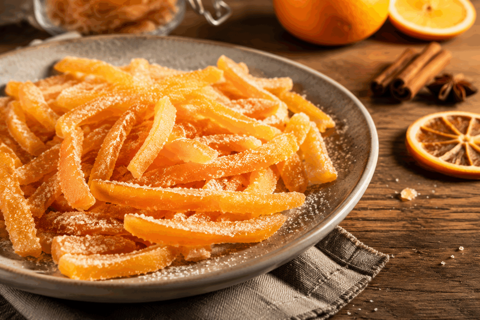La recette secrète des écorces d’oranges confites maison en 30 minutes ✨ Description Les écorces d'oranges confites sont un délice sucré, légèrement amères et fondantes, parfaites pour sublimer vos pâtisseries ou agrémenter une tasse de thé. Cette recette rapide et simple vous permet de préparer une gourmandise traditionnelle maison en seulement 30 minutes, pour une touche d’originalité et de naturel. Informations Temps de préparation : 10 minutes Temps de cuisson : 20 minutes Nombre de portions : Environ 30 pièces Difficulté : Facile Ingrédients Pour les écorces d’oranges 3 oranges bio (à peau épaisse) 200 g de sucre en poudre 200 ml d’eau 1 cuillère à soupe de jus de citron Préparation Lavez soigneusement les oranges pour éliminer toute impureté, puis pelez-les à l’aide d’un économe en retirant uniquement la peau sans trop entamer la partie blanche, car elle est amère. Coupez la peau en fines lanières d’environ 1 cm de large. Faites blanchir les écorces en les plongeant dans une casserole d’eau bouillante pendant 2 minutes. Égouttez puis répétez l’opération une deuxième fois afin de réduire l’amertume. Dans une casserole, mélangez l’eau, le sucre et le jus de citron. Portez à ébullition pour obtenir un sirop. Ajoutez les écorces blanchies dans ce sirop bouillant et laissez cuire à feu doux pendant 15 à 20 minutes en remuant régulièrement jusqu’à ce que les écorces deviennent translucides et bien confites. Retirez les écorces du sirop avec une pince ou une écumoire et disposez-les sur une grille ou du papier sulfurisé pour les faire sécher à température ambiante pendant 30 minutes. Astuces Choisissez des oranges bio pour éviter les pesticides et avoir une peau saine à confire. Ne négligez pas le blanchiment, il est essentiel pour éliminer l’amertume. Conservez les écorces d’oranges dans un bocal hermétique, au frais, elles se garderont plusieurs semaines. Pour une touche gourmande, vous pouvez tremper les écorces dans du chocolat fondu une fois sèches. Service Servez ces écorces d’oranges confites en petites douceurs avec du thé, du café ou en décoration sur vos gâteaux, cakes et biscuits. Elles apportent également un joli contraste de saveurs dans les salades de fruits ou les plats de viande pour une note sucrée originale. Idéal pour les fêtes ou pour offrir en cadeau gourmand fait maison.