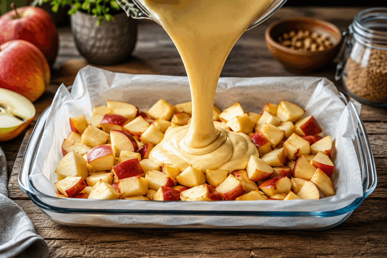 La tarte aux pommes express prête en 5 minutes, un délice qui fond en bouche 🍎👌 Description Cette tarte aux pommes express est un dessert rapide et savoureux, parfait pour les occasions où le temps manque. Traditionnellement généreuse en pommes et subtilement sucrée, elle fond littéralement en bouche grâce à sa pâte croustillante et sa garniture fondante. Idéale pour un goûter improvisé ou une fin de repas gourmande. Informations Temps de préparation : 5 minutes Temps de cuisson : 25 minutes Nombre de portions : 6 personnes Difficulté : Facile Ingrédients Pour la pâte 1 rouleau de pâte feuilletée prête à l’emploi (environ 230 g) Pour la garniture 3 pommes Golden (environ 400 g) 30 g de sucre en poudre 1 cuillère à café de cannelle en poudre (optionnel) 20 g de beurre 1 cuillère à soupe de confiture d’abricot (facultatif, pour la brillance) Préparation Préchauffe le four à 180°C (chaleur statique). Déroule la pâte feuilletée dans un moule à tarte en conservant le papier cuisson. Pique légèrement la pâte avec une fourchette pour éviter qu’elle ne gonfle excessivement. Épluche les pommes, enlève les trognons, puis coupe-les en fines lamelles régulières. Dispose les lamelles de pommes en cercles concentriques sur la pâte, en les faisant légèrement se chevaucher. Parseme la surface avec le sucre et la cannelle pour parfumer et caraméliser. Répartis quelques petits morceaux de beurre sur les pommes pour apporter du moelleux. Enfourne la tarte pour 25 minutes, jusqu’à ce que la pâte soit dorée et les pommes tendres. Si désiré, chauffe la confiture d’abricot quelques secondes au micro-ondes et badigeonne-en la tarte à la sortie du four pour un bel effet brillant. Laisse tiédir avant de servir. Astuces Pour aller plus vite, utilise un éplucheur à lame fine et un coupe-légumes pour des tranches uniformes. Choisis des pommes à chair ferme comme la Golden ou la Gala pour une texture fondante mais bien tenue. Tu peux remplacer la cannelle par une pincée de muscade ou d’extrait de vanille selon tes goûts. Conserve la tarte au frais et consomme-la dans les 24 heures pour préserver sa fraîcheur. Service Serre cette tarte aux pommes express tiède ou froide, nature ou accompagnée d’une boule de glace à la vanille ou d’une cuillère de crème fraîche. Elle est idéale pour un goûter rapide, un dessert de dernière minute ou une pause gourmande en famille ou entre amis.