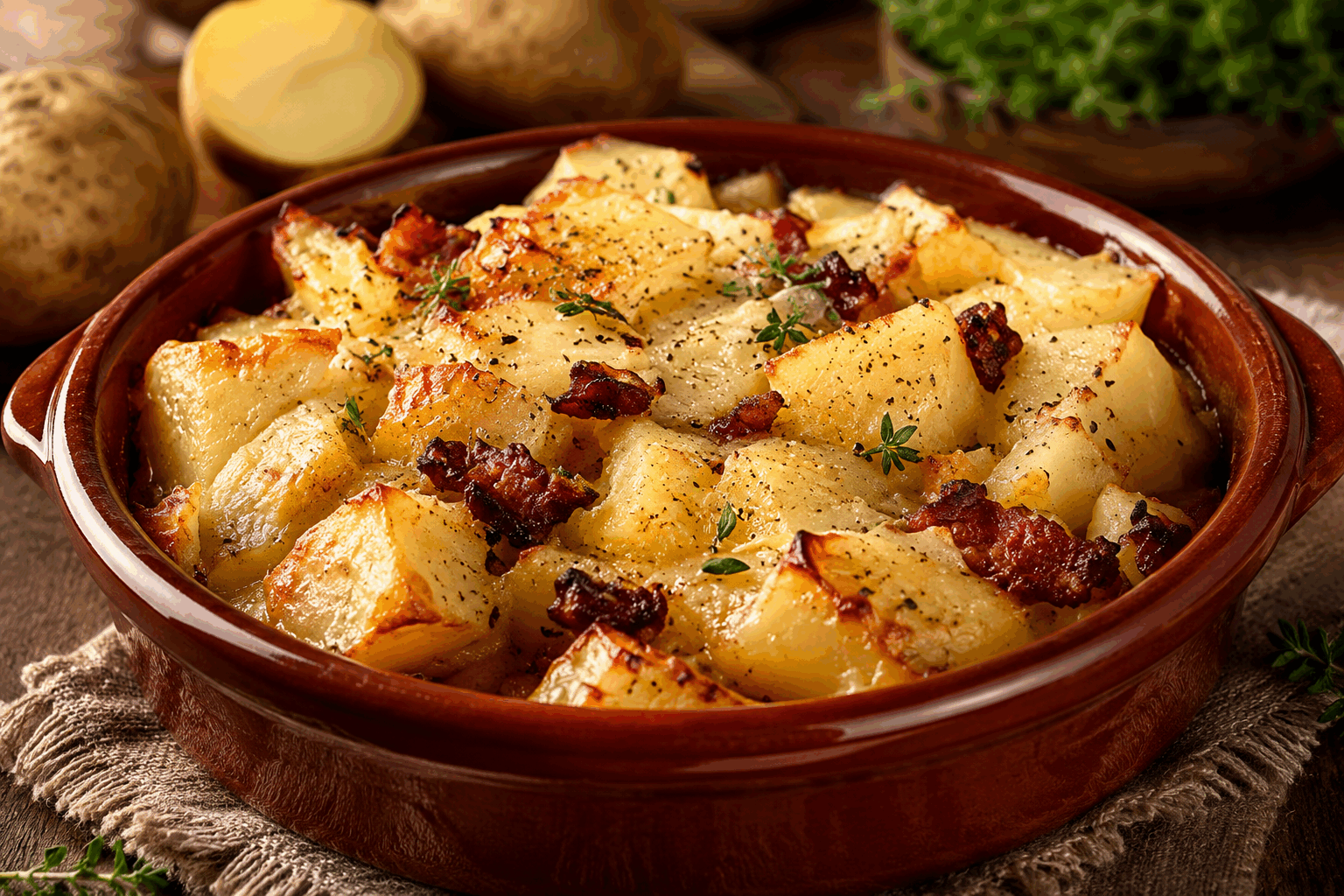 La tartiflette express en 10 minutes, le plat cocooning qui réchauffe tout 🔥 Description La tartiflette express est une version rapide et savoureuse du plat traditionnel savoyard. En seulement 10 minutes, retrouvez le mélange fondant du reblochon, des pommes de terre et des lardons, parfait pour une soirée réconfortante. Ce plat chaleureux est idéal pour les jours froids, pour se faire plaisir sans passer des heures en cuisine. Informations Temps de préparation : 5 minutes Temps de cuisson : 5 minutes Nombre de portions : 2 personnes Difficulté : Facile Ingrédients Pour la préparation rapide 300 g de pommes de terre précuites (type vapeur ou micro-ondes) 150 g de reblochon 100 g de lardons fumés 1 oignon moyen 2 cuillères à soupe de crème fraîche épaisse 1 cuillère à soupe d’huile d’olive Sel et poivre du moulin Préparation Épluche les pommes de terre précuites et coupe-les en rondelles fines pour favoriser une cuisson rapide. Émince l’oignon finement. Fais chauffer l’huile d’olive dans une poêle à feu moyen, ajoute les lardons et l’oignon. Fais-les revenir 2 à 3 minutes jusqu’à ce qu’ils soient légèrement dorés. Ajoute les pommes de terre dans la poêle, assaisonne avec du sel et du poivre, puis mélange délicatement pour réchauffer le tout pendant 2 minutes. Réduis le feu, ajoute la crème fraîche, mélange et coupe le reblochon en tranches et dispose-les sur le mélange dans la poêle. Couvre la poêle et laisse fondre le reblochon pendant 2 minutes à feu doux, jusqu’à obtenir une texture fondante. Serre immédiatement, bien chaud, pour profiter du goût riche et réconfortant de la tartiflette. Astuces Utilise des pommes de terre précuites pour gagner un temps précieux sans sacrifier la texture. Remplace les lardons par des dés de jambon fumé pour une version plus douce. Pour un goût plus relevé, ajoute une pincée de muscade ou d’herbes de Provence dans la crème fraîche. Si tu n’as pas de reblochon, un fromage à pâte molle nature comme le camembert peut dépanner. Service Serre la tartiflette express dans des assiettes chaudes, accompagnée d’une salade verte croquante pour équilibrer le plat. C’est un repas parfait pour les soirées d’hiver, facile et rapide, qui réchauffe le corps et le cœur.